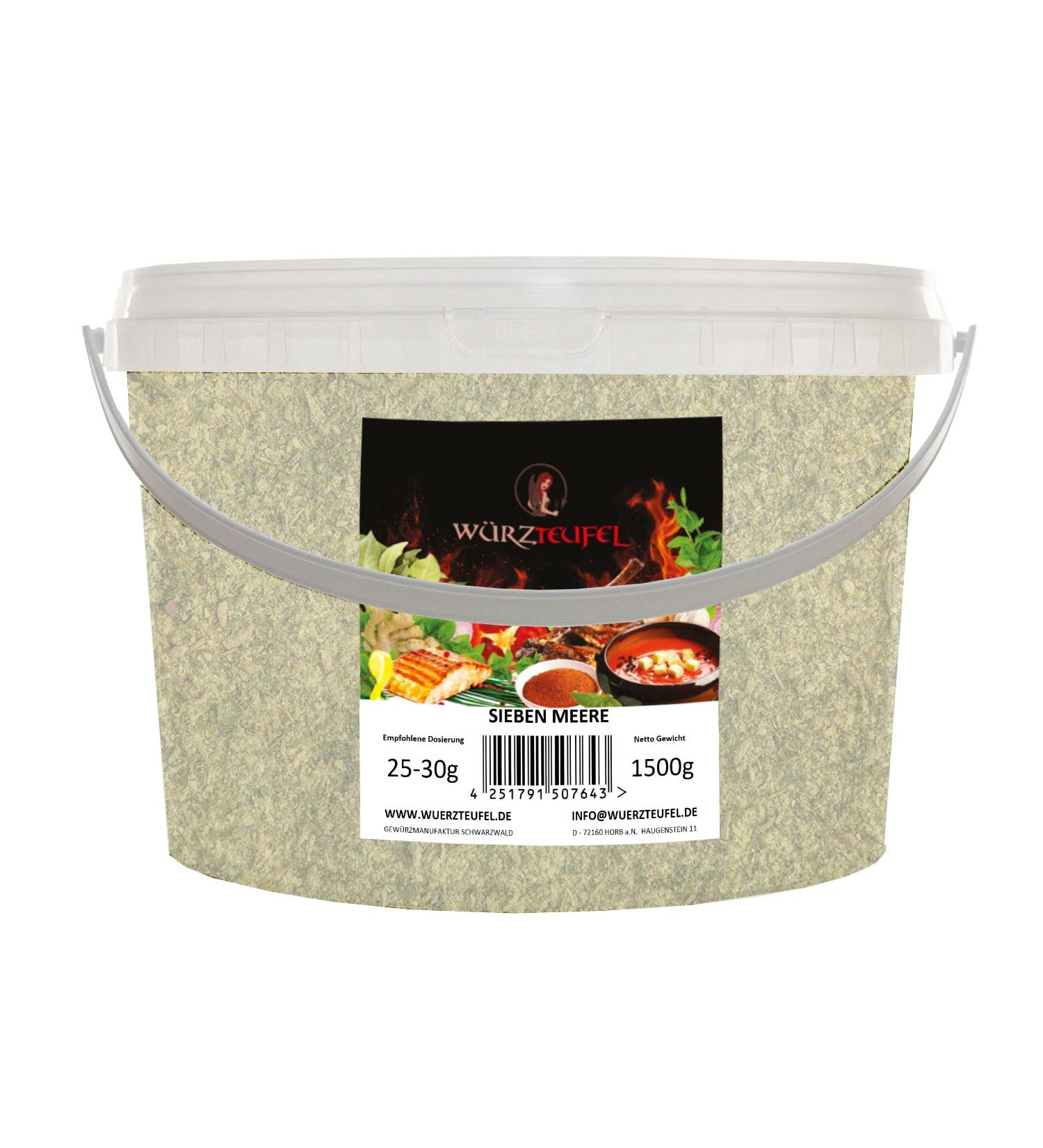 W rzteufel Seven seas fish spices finest BBQ Gourmet grill spices for fish and seafood PE bucket 1500 g 15 kg - Buy Online on GoSupps.com