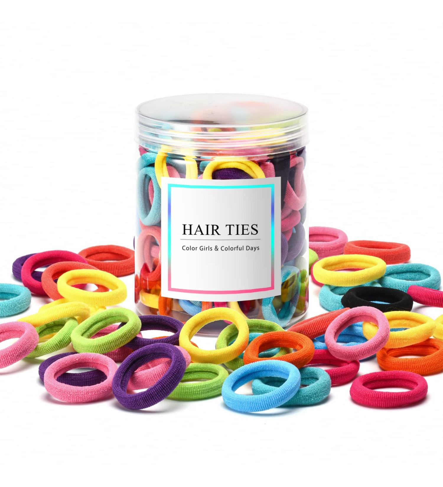 100 Pcs Seamless Cotton Baby Hair Ties for Girls - Multicolor Toddler Hair Elastics Ponytail Holders (10 Colors) - Buy Online on GoSupps.com