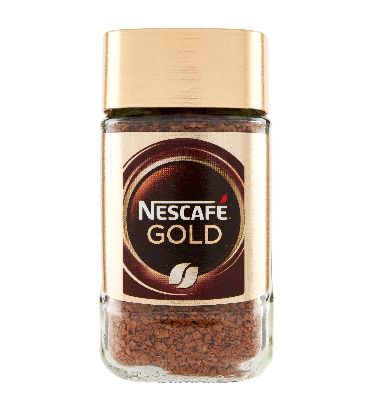  NESCAF Nestl Nescaf Gold Caff Soluble Instant Coffee with roasted and ground coffee gluten-free in a glass 50g - Buy Online on GoSupps.com