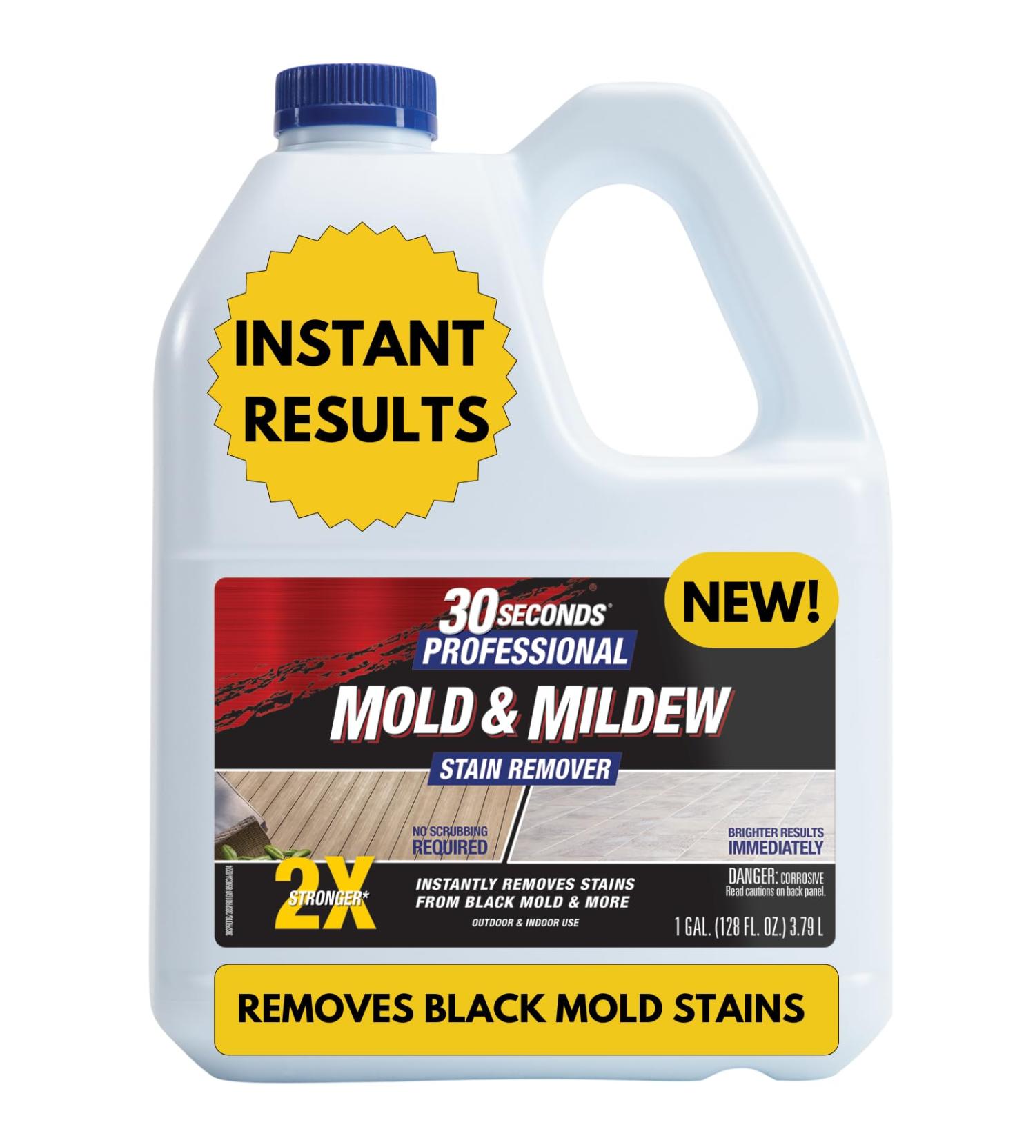 30 SECONDS Pro Mold & Mildew Stain Remover - Scrub Free Instant Bright Results 128 fl. oz. Ready-to-Use Refill - Best for Home & Garden Cleaning - Buy Online on GoSupps.com