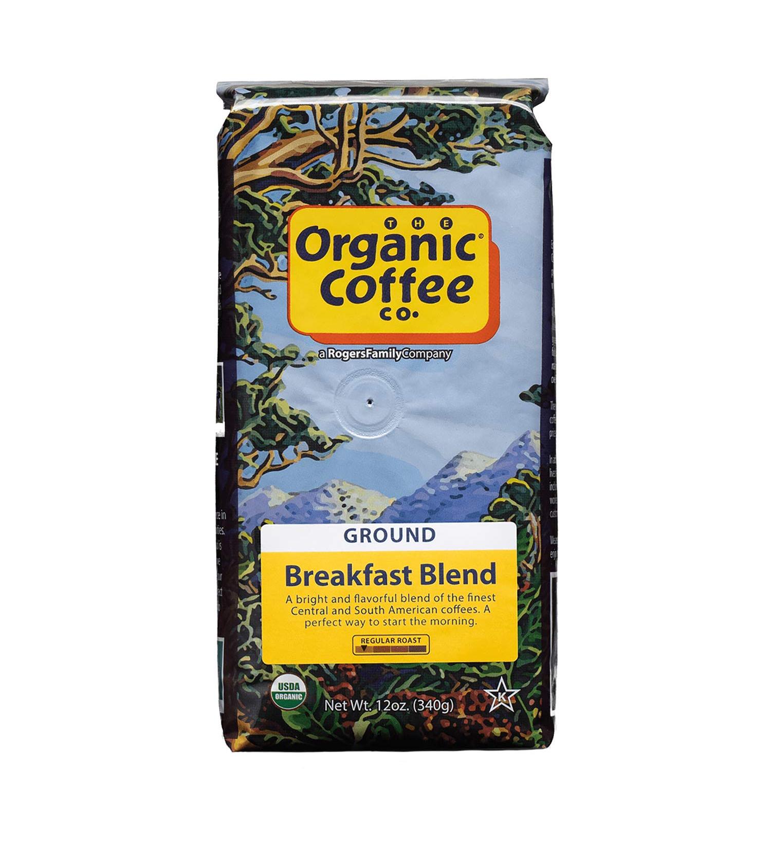 Organic Coffee Co. Breakfast Blend - 12oz Medium Light Roast USDA Organic Ground Coffee - Buy Online on GoSupps.com