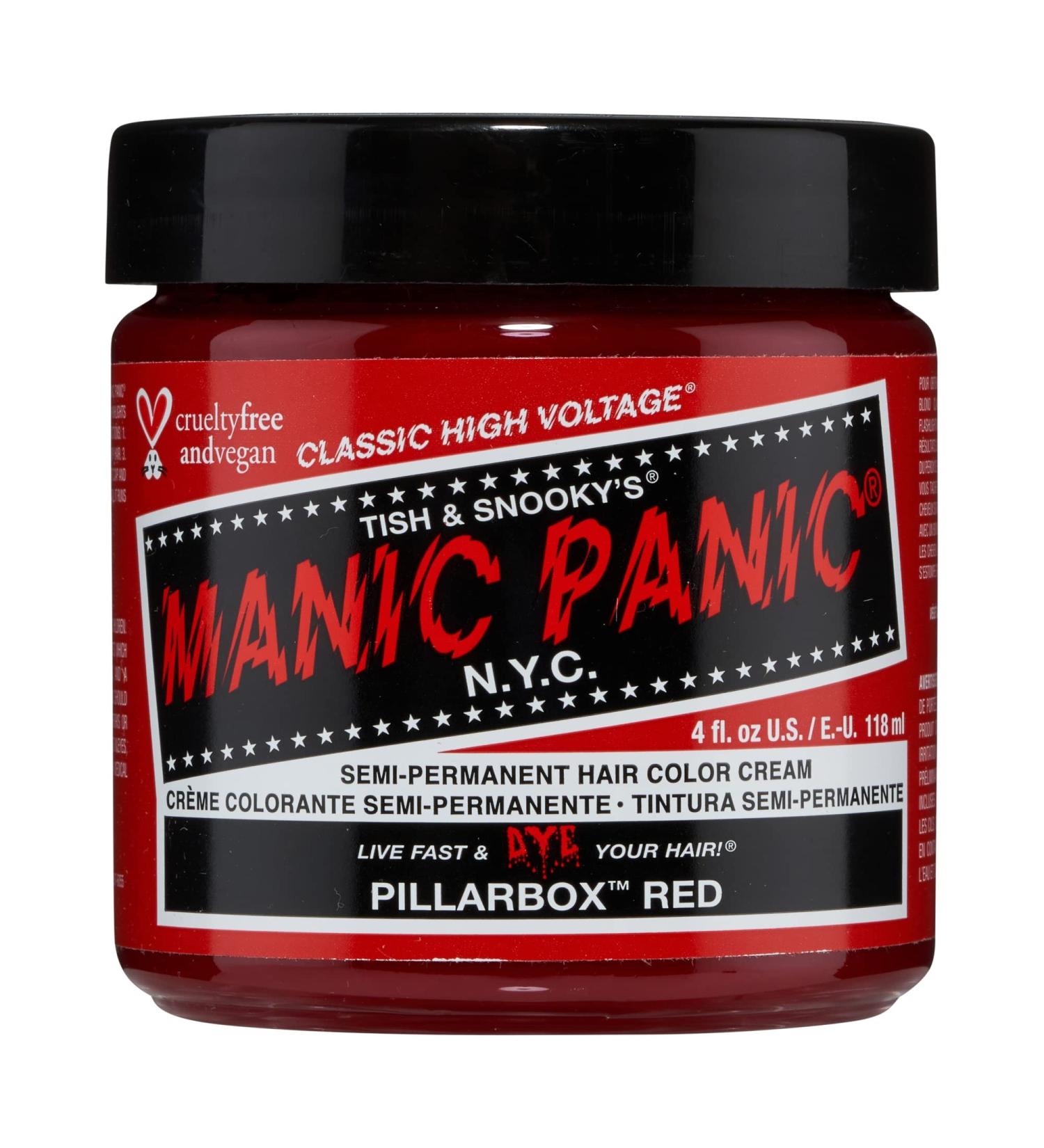 Manic Panic Pillarbox Red Hair Dye - Vegan Semi-Permanent Bright Fire Engine Red Color PPD & Ammonia-Free (4 Fl Oz) - Buy Online on GoSupps.com