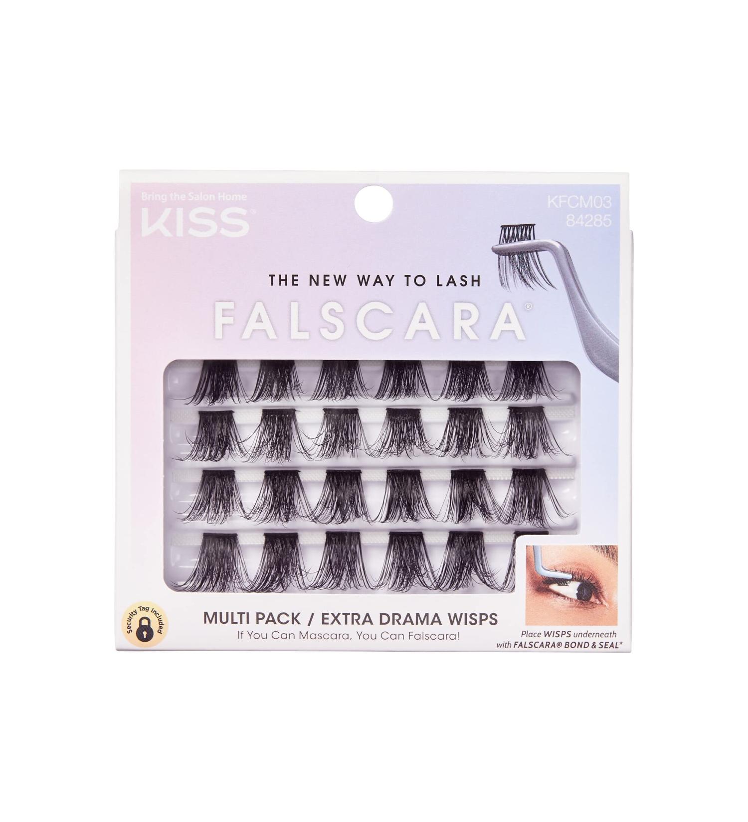 KISS FALSCARA False Eyelashes WISPS Multipack - Extra Drama for Natural Ultra Glam Look - Easy to Apply and Customizable - 24 Wisps - Buy Online on GoSupps.com