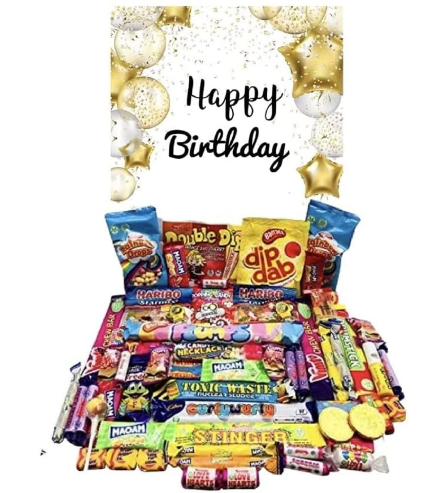 Happy Birthday Pick n Mix The Ultimate Retro Sweet Box Selection 70s 80s Box Sweet Hamper Present Gift over 60 sweets Great for all Ages 16th 18th 21st 30th 40th 50th - Buy Online on GoSupps.com