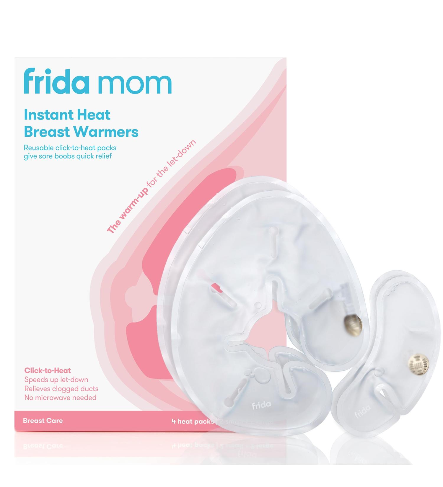 Frida Mom Instant Heating Pads - Reusable Click-to-Heat Breast Relief - 4pc Set of 2 Small & 2 Large Pads for Breastfeeding Essentials - Buy Online on GoSupps.com