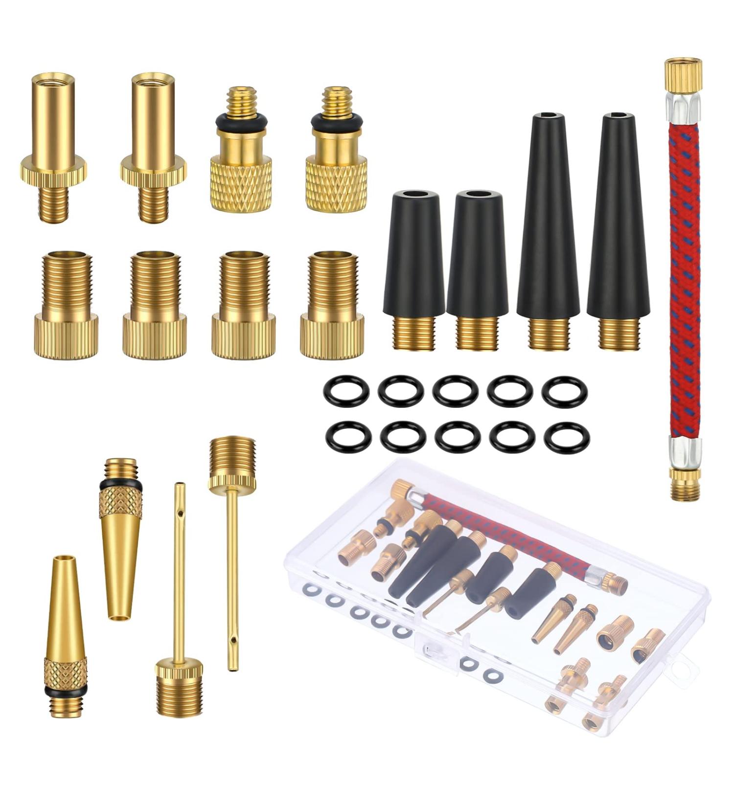 26-Piece Bicycle Valve Adapter Set - Autoventile & French Valve with Sealing Rings for All Bicycle Pumps - Auidy_6TXD - Buy Online on GoSupps.com