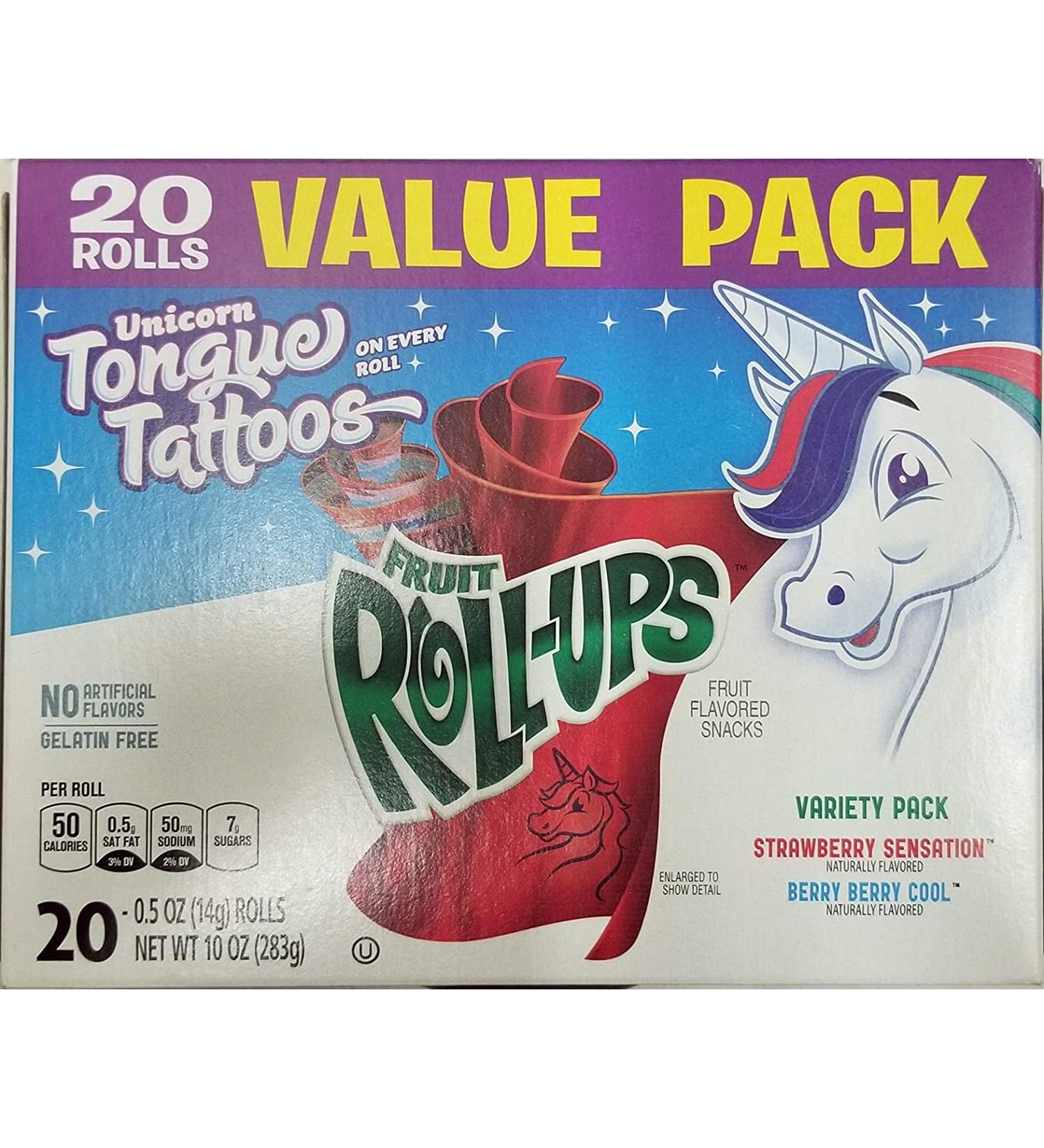 Betty Crocker Fruit Roll-Ups Variety Pack Fruit Snack - 0.5 oz (Pack of 20) - Buy Online on GoSupps.com
