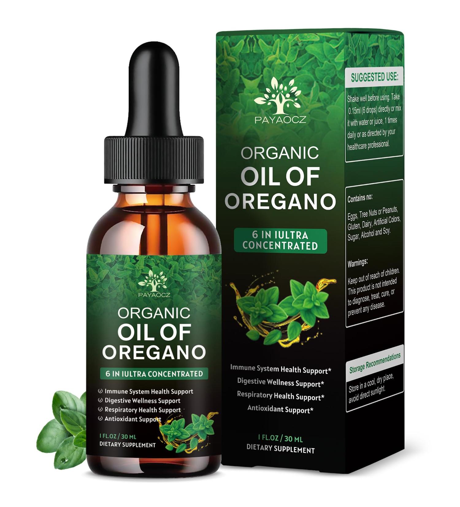 (1 Pack) Organic Oil of Oregano Liquid Drops Supplement with Thyme Turmeric Aceite de Oregano Cleanse Detox Digestive & Immune Support 1 Fl Oz - Buy Online on GoSupps.com