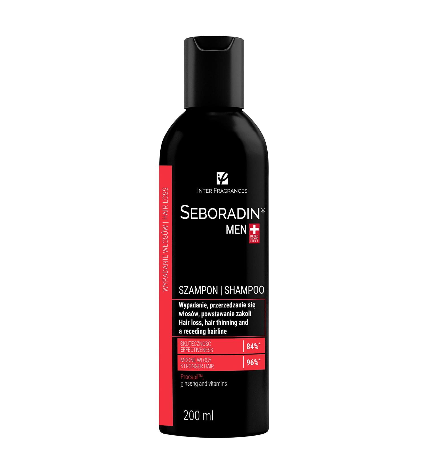 Seboradin Men Hair Loss Shampoo 200ml - With Vitamins and Natural Extracts for Thickening and Growth - Hair & Scalp Treatment for Receding Hairline - Buy Online on GoSupps.com