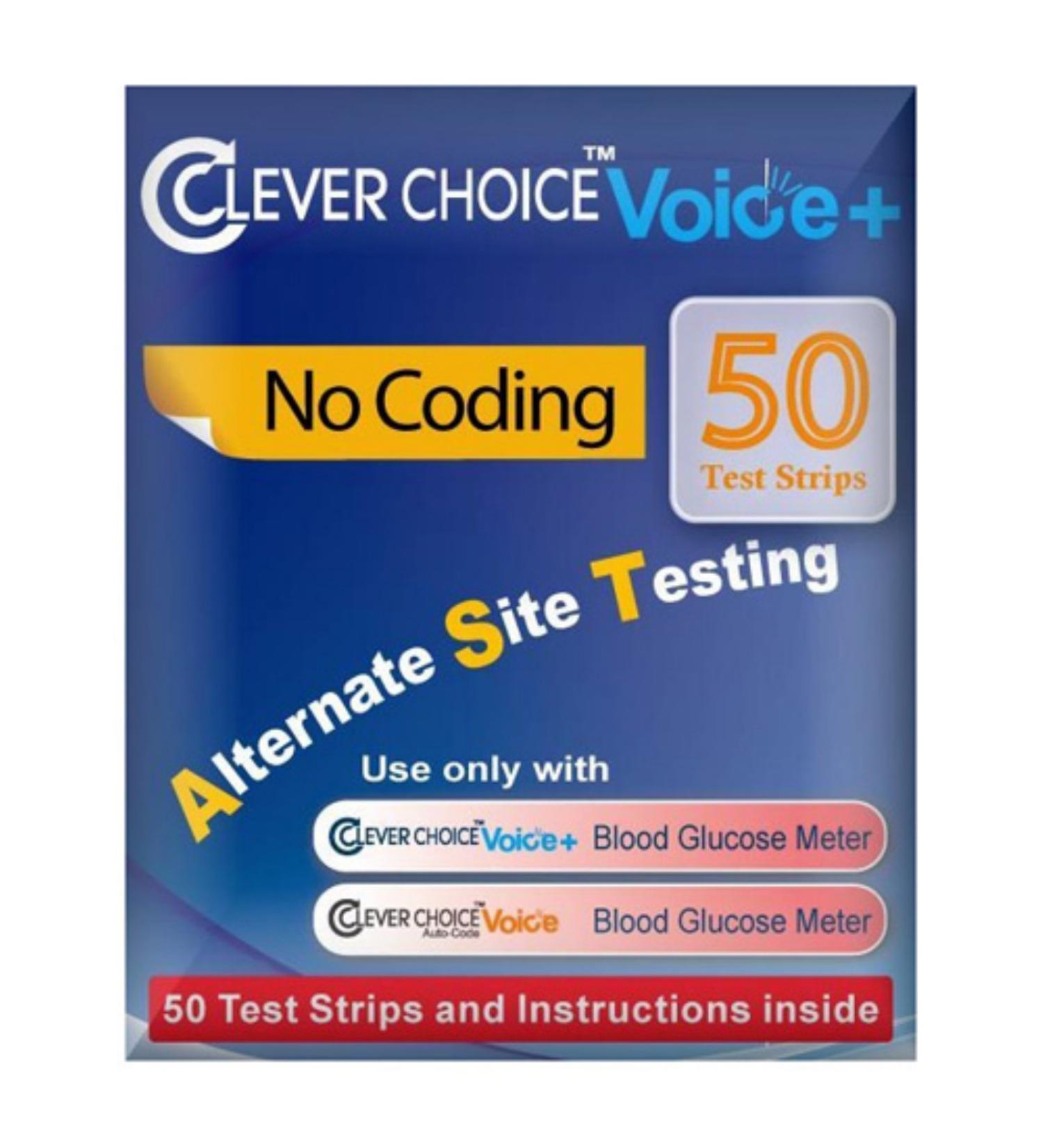 Clever Choice Auto- Voice Blood Glucose Test Strips Color - Blue