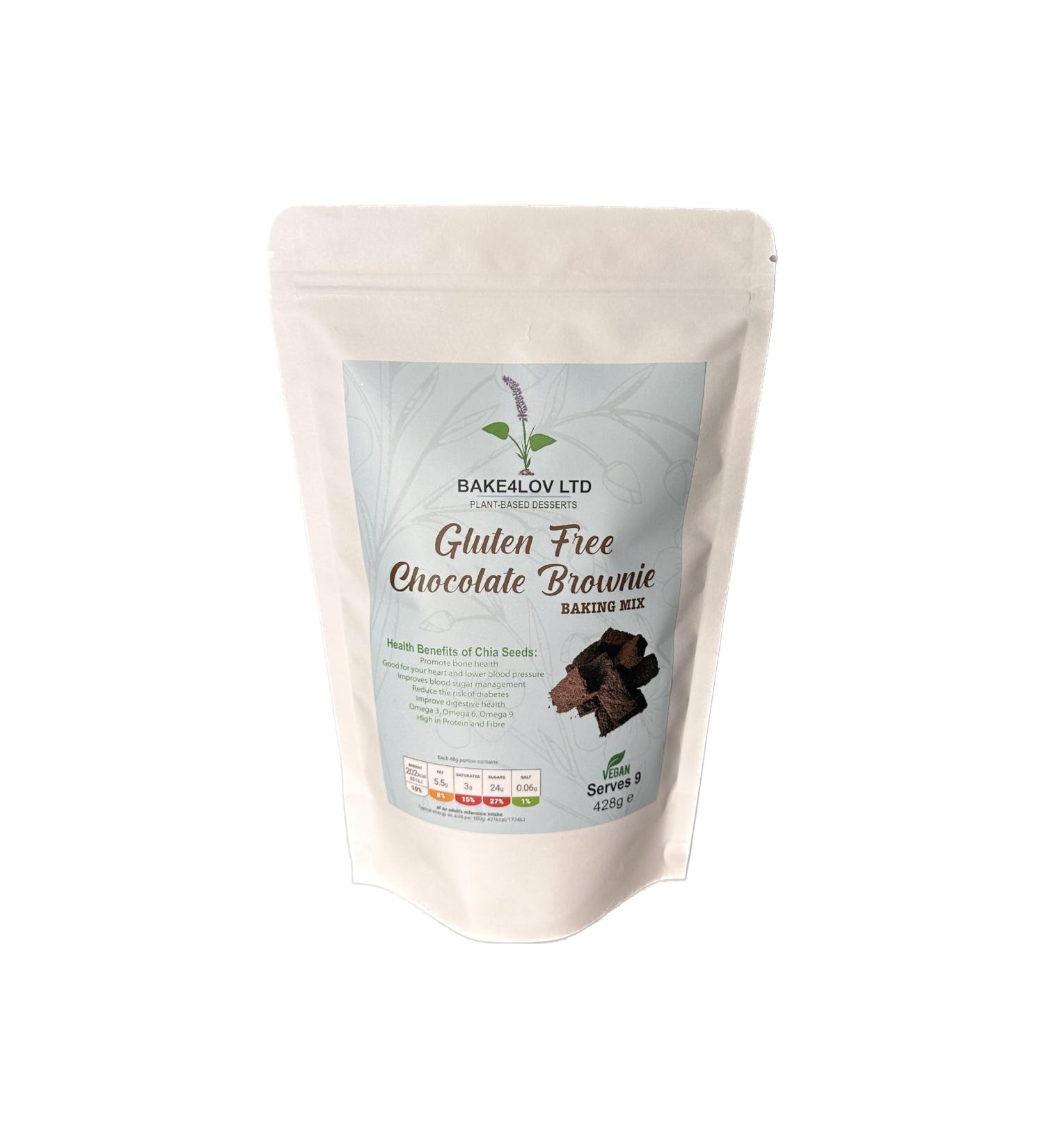 Bake4Lov Ltd Plant-Based Gluten-Free Chocolate Brownie Mix (SMALL) - 428g