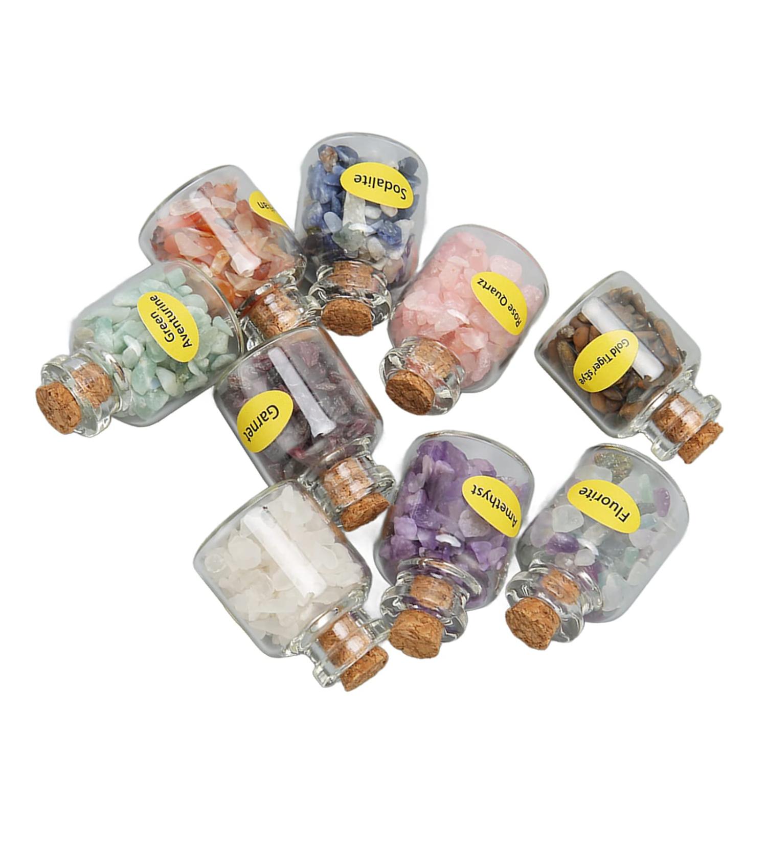 Buy Weikeya Mini Stone Bottles Set - 9PCS Portable Chip Crystal Decor | International Shipping - Buy Online on GoSupps.com