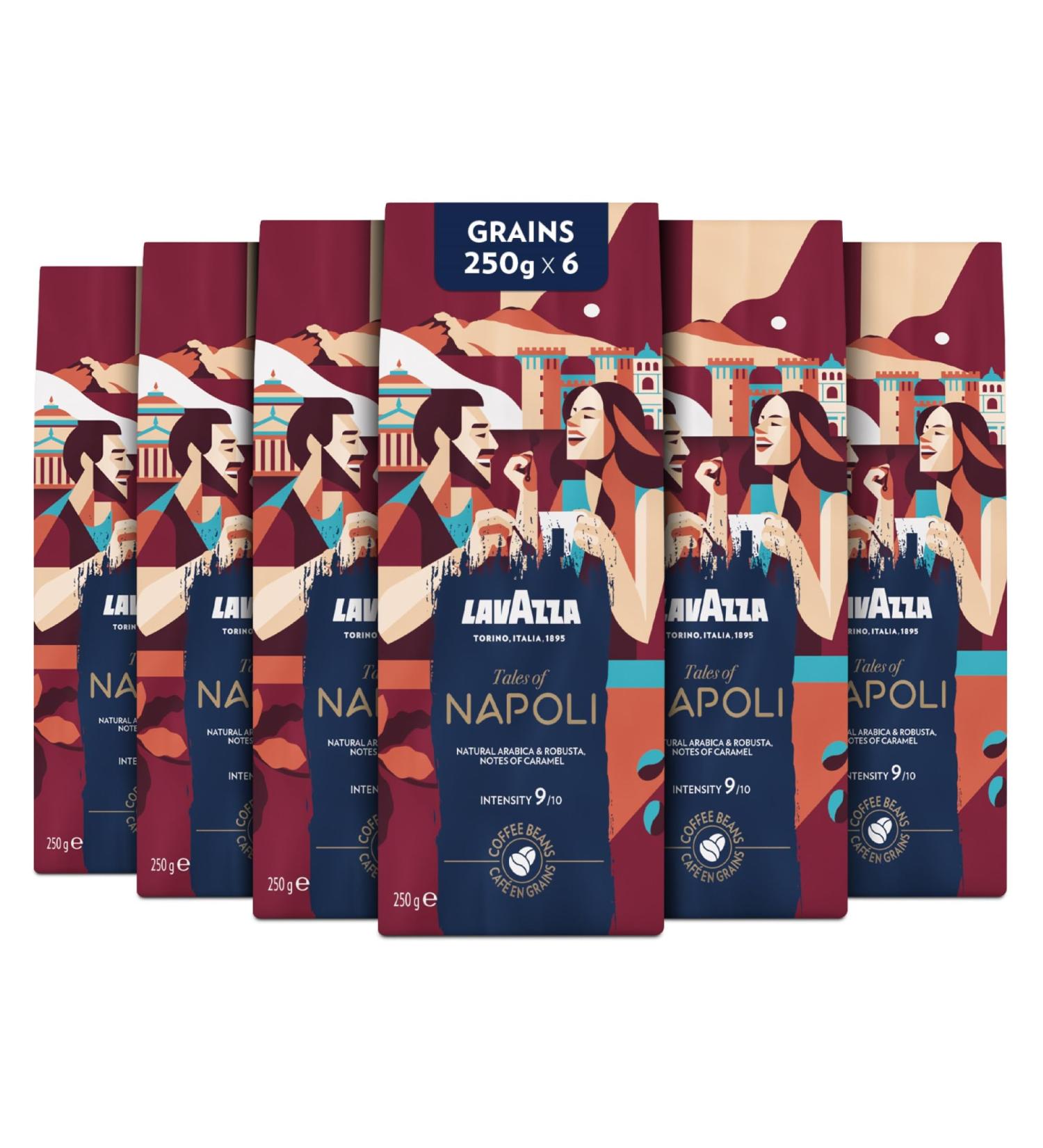 Lavazza Tales of Napoli Coffee Beans 1.5 kg for Automatic Coffee Machines Cocoa and Caramel Notes Arabica and Robusta  - Buy Online on GoSupps.com