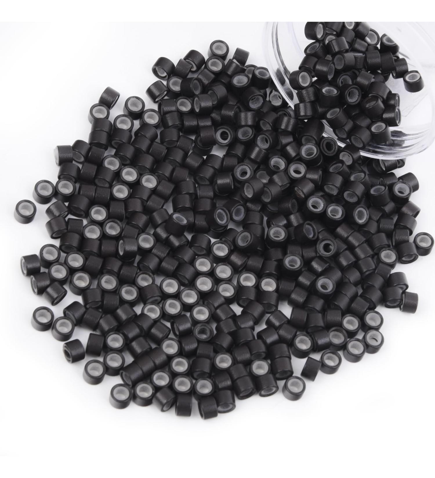 Vlasy 400 Pcs Silicone Micro Rings for I Tip Hair Extensions 4mm Micro Nano Beads Micro Links Hair Beads (Dark Brown) Micro-4mm-400Pcs Dark Brown - Buy Online on GoSupps.com