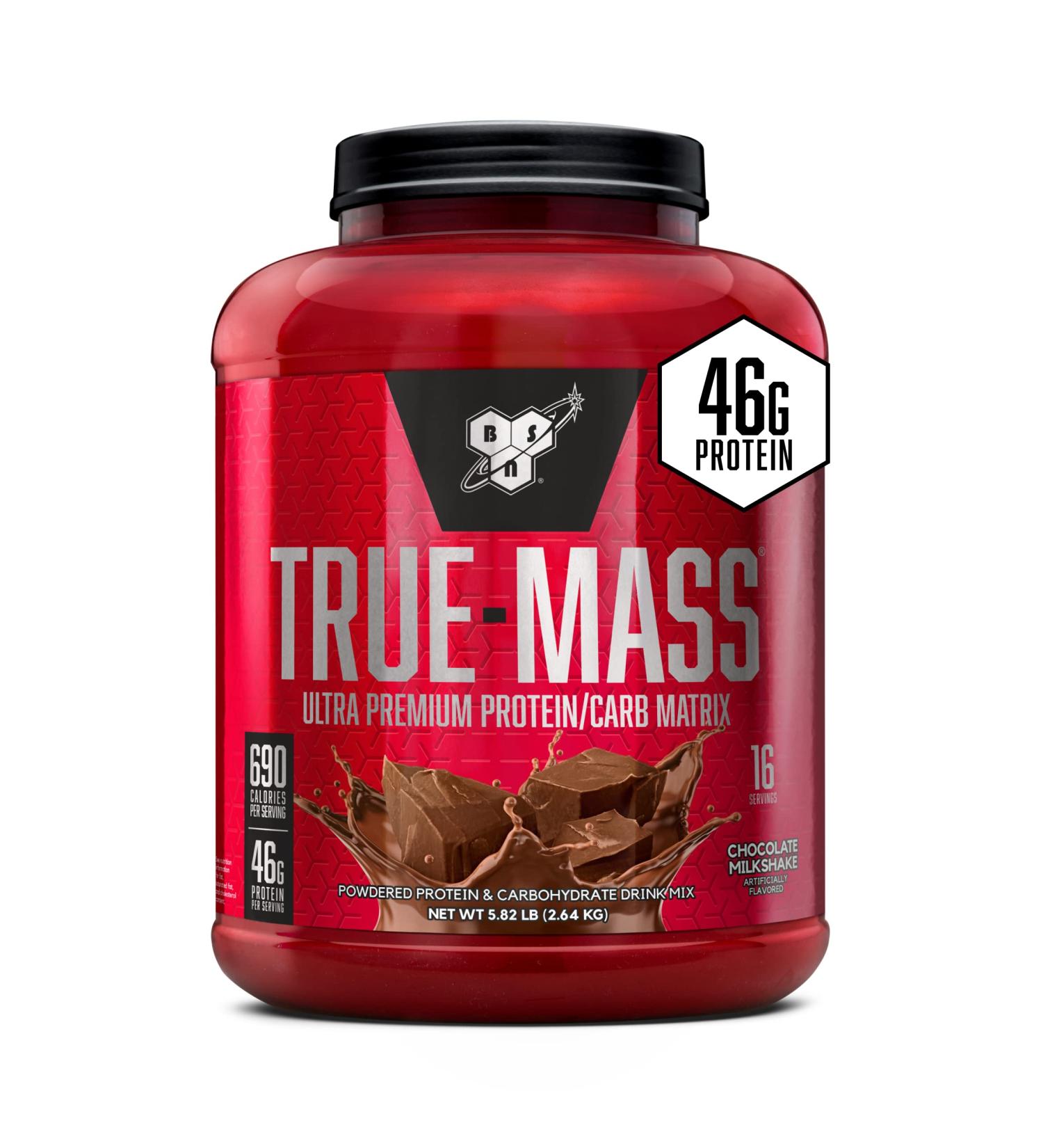 BSN TRUE-MASS Weight Gainer Protein Powder Chocolate Milkshake 5.82lb - 16 Servings - Buy Online on GoSupps.com