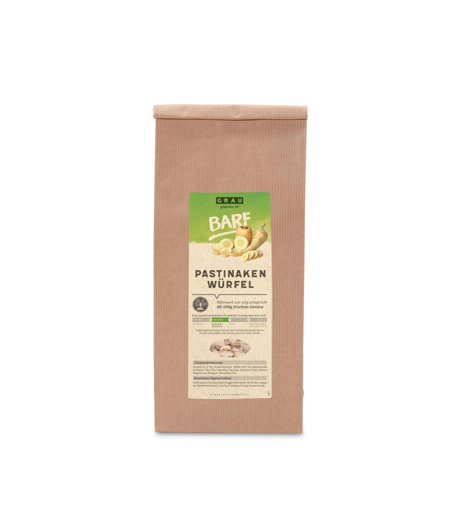 GRAU The Original Dried Vegetables for BARF Menus for Dogs Parsnip Dice Pack of 1 (1 x 500 g) Food Supplement for Dogs - Buy Online on GoSupps.com