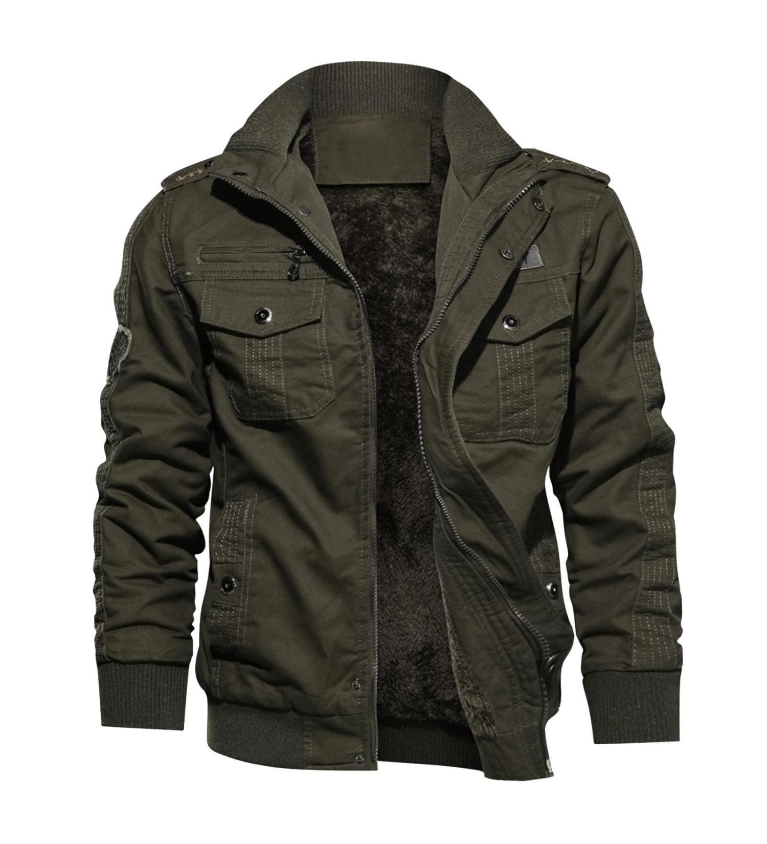 Hanxiulin Oversized Men's Winter Coat - Plush Hoodie Jacket Windproof & Thick | Sizes Up to 5XL - Buy Online on GoSupps.com