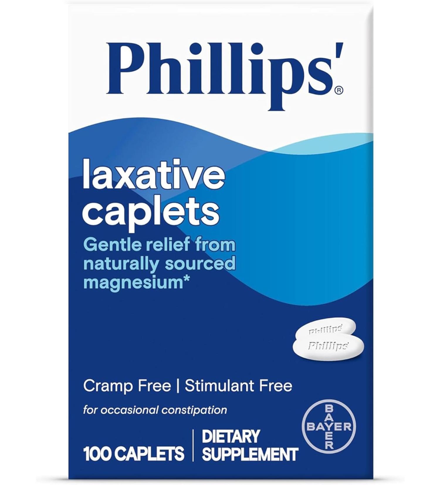 Phillip's Laxative Caplets - 100 Caplets for Gentle Relief - Buy Online on GoSupps.com