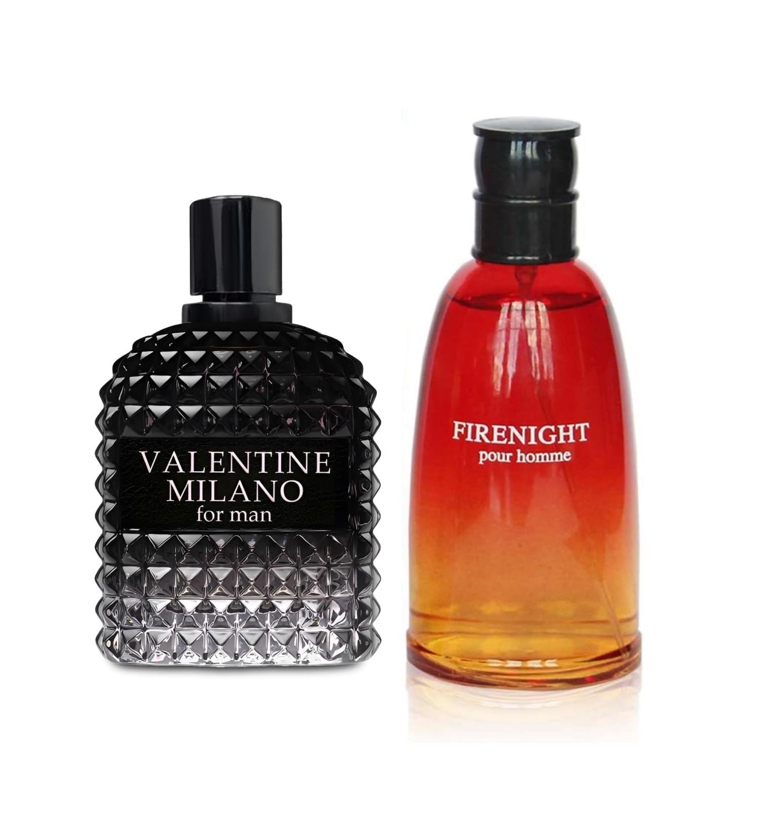 2PCS Valentine Milano/FireNight Eau De Toilette for Men-Fresh Romantic Scent Perfume for Men 3.4 Fl Oz Each Mens Cologne For All Skin Daily Used MilanoMen/FireNight - Buy Online on GoSupps.com