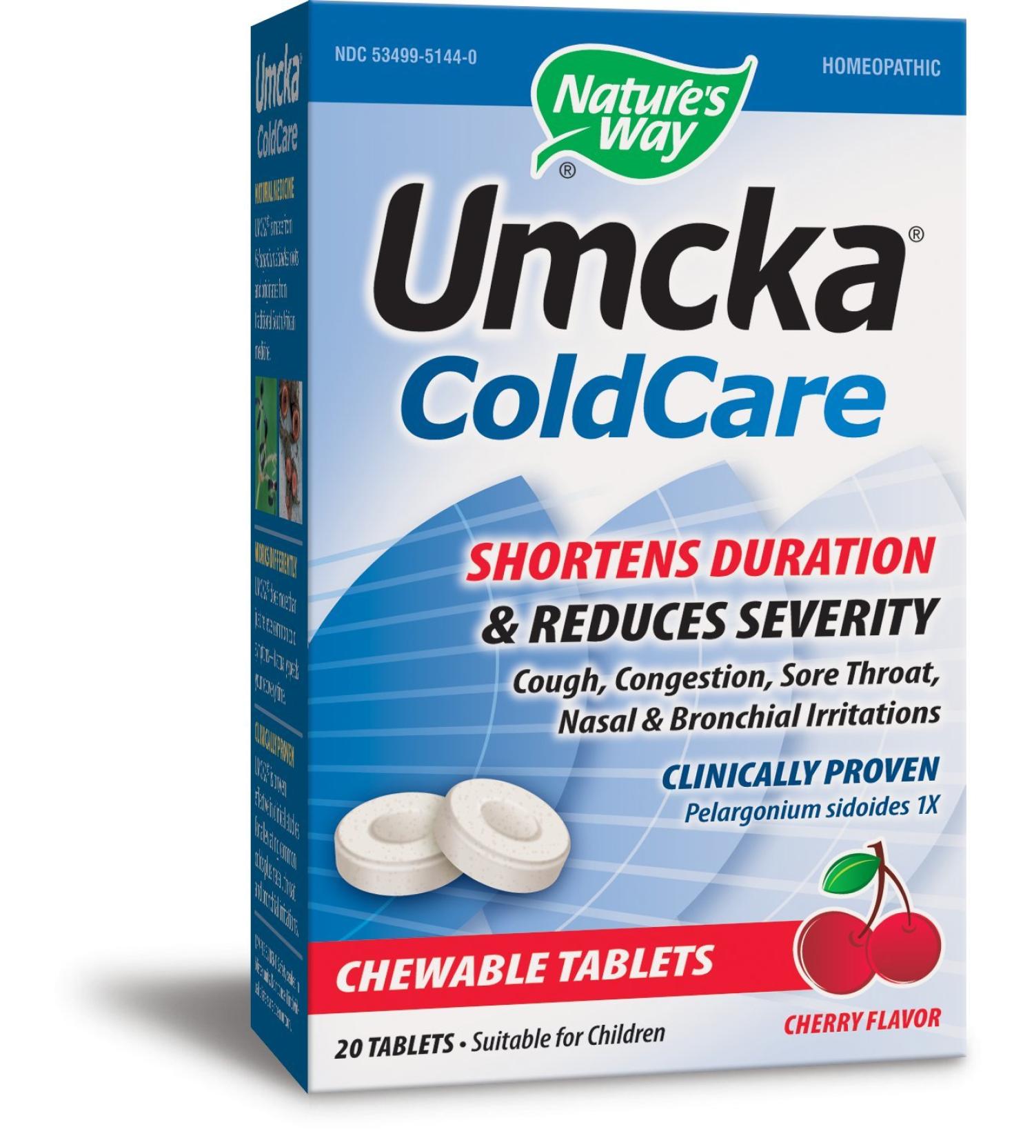 Nature's Way Umcka ColdCare Chewable Cherry Tablets - 20 Count - Buy Online on GoSupps.com
