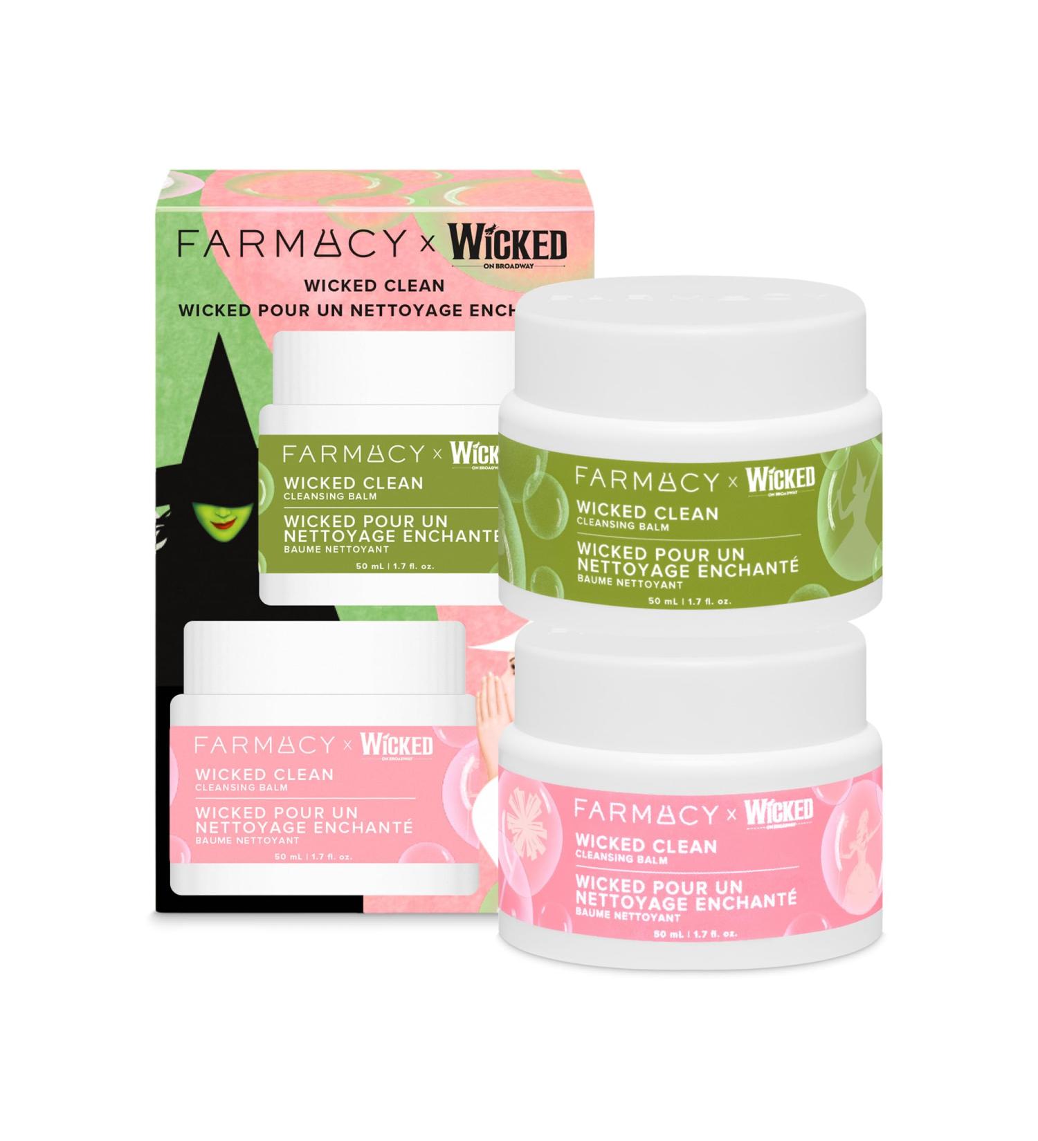 Farmacy x WICKED Cleansing Balm Skin Care Set - Travel Size Makeup Remover Duo - Limited Edition Wicked Clean Skincare Set Includes Pink & Green Balms - Gently Removes Make Up SPF & Oil (2 Count) WICKED Clean Balm 1.7 Ounc  - Buy Online on GoSupps.com