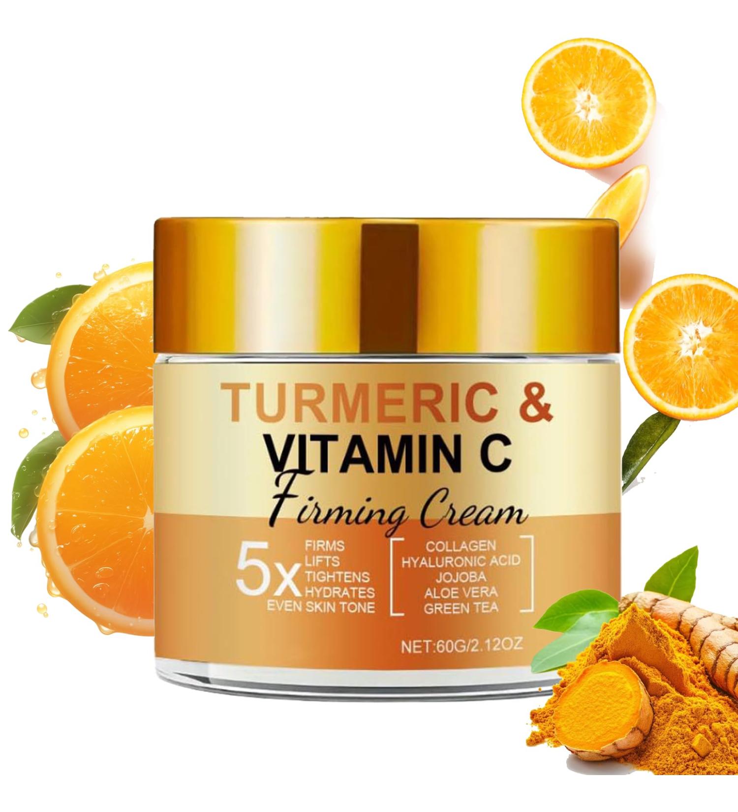 Vitamin C Creme Cr me visage au curcuma avec vitamine C cr me anti- ge raffermissante cr me clat hydratante hydratant raffermissant pour peaux normales s ches grasses et mixtes - Buy Online on GoSupps.com