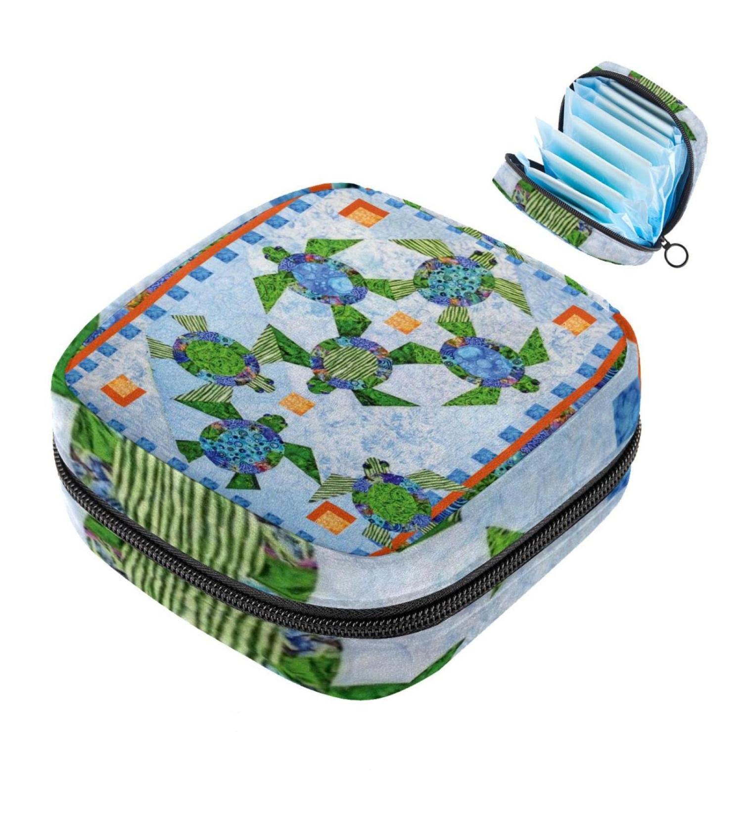 Art Sea Turtle Sanitary Napkin Storage Bag | Portable Period Pocket for Women Teens & Girls | Menstrual Cup & Breastfeeding Insert Holder - Buy Online on GoSupps.com