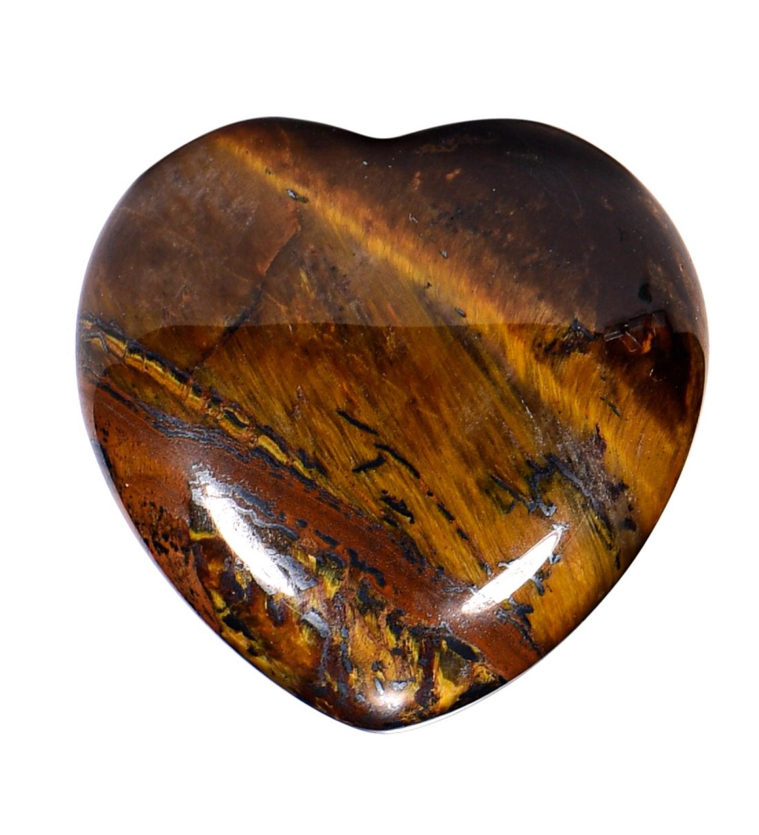 Morella Gemstone Heart Lucky Charm - 3 cm Tiger Eye Stone in Velvet Bag | Perfect International Gift - Buy Online on GoSupps.com