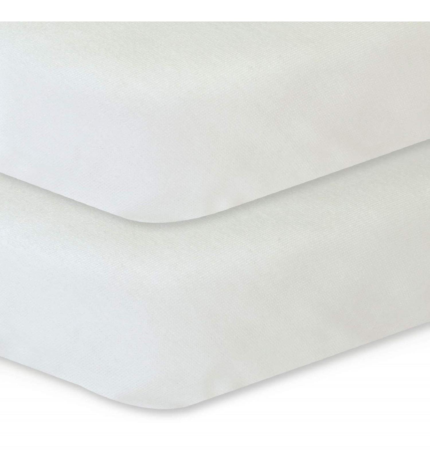 2-Pack Organic Cotton Pack n Play Sheets | Ultra Soft Mini Crib Mattress Sheets | Cream White | Pre-Shrink | Portable Playard/Mini Crib - Buy Online on GoSupps.com