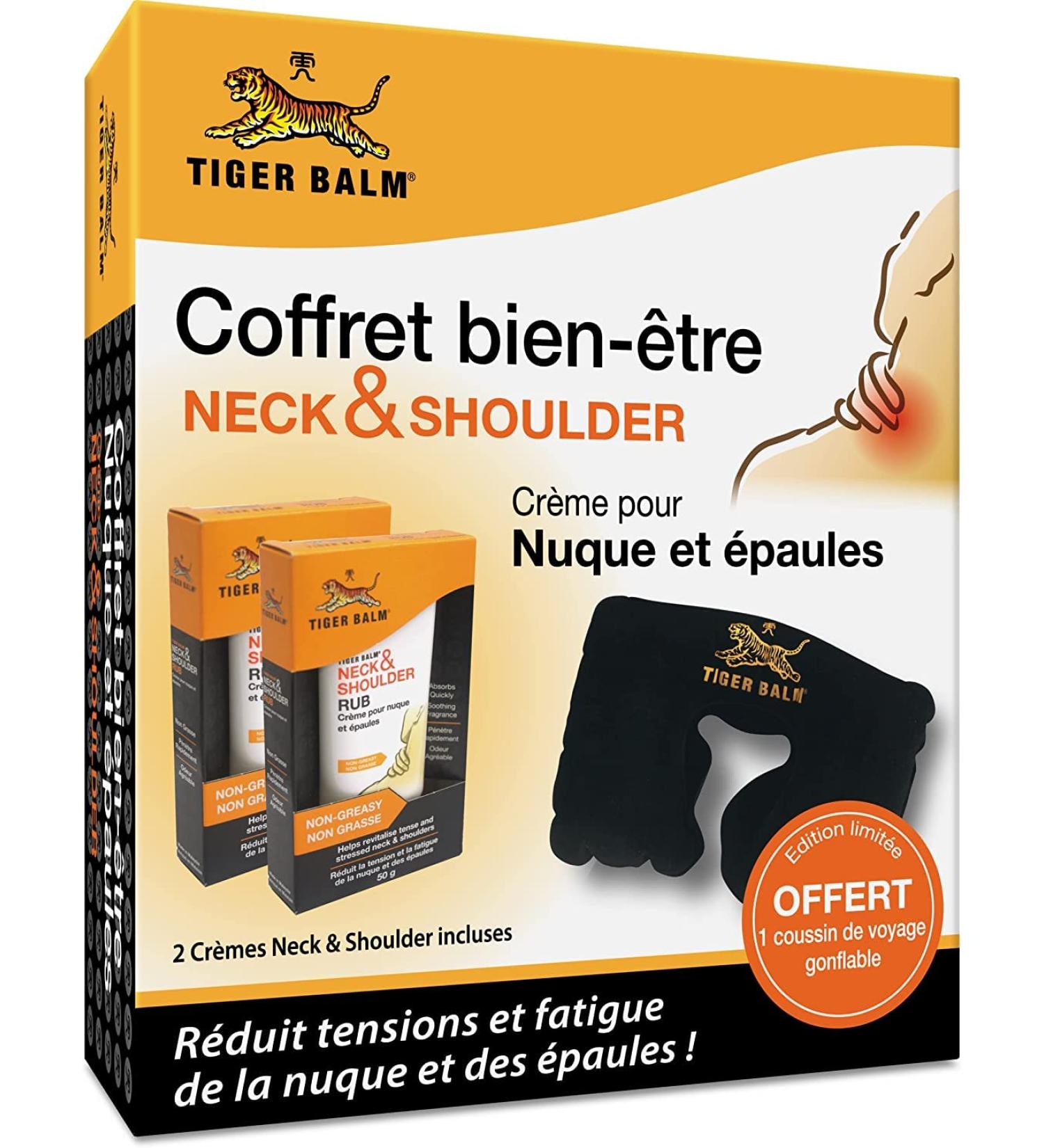 Tiger Balm - Neck and Shoulder Set - Neck and shoulder cream with travel pillow - Reduces tension and fatigue thanks to - Buy Online on GoSupps.com
