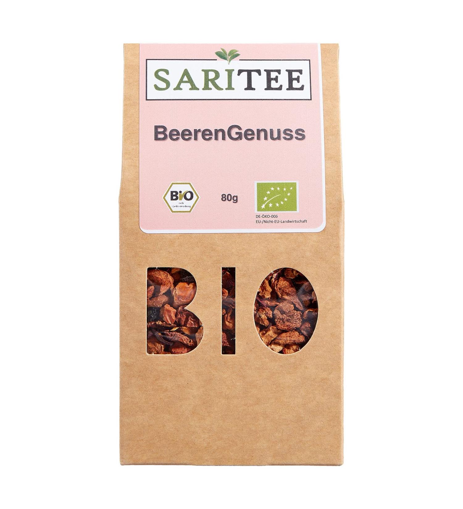 FRUTEG SARITEE Organic berry fruit tea loose Loser tea with beautiful fruits controlled organic cultivation Refreshing fruity berry tea Daycare center 80g - Buy Online on GoSupps.com