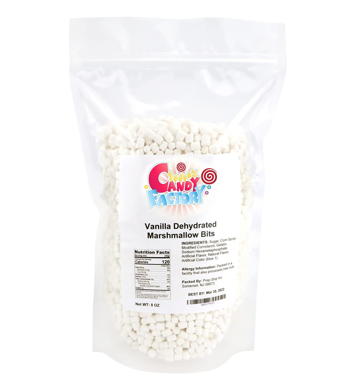 Sarah's Candy Factory Vanilla Dehydrated Marshmallow Bits 8 oz - Resealable Bag - Pack of 1 - Buy Online on GoSupps.com