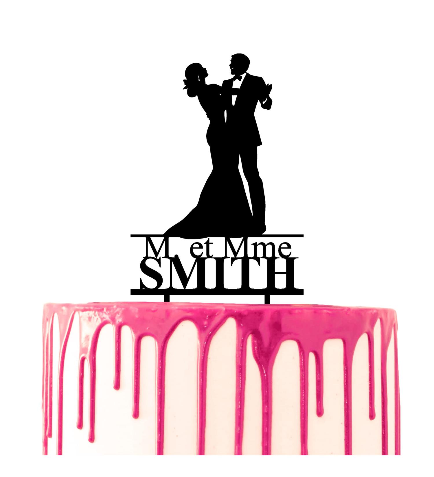 CARISPIBET Custom Wedding Cake Topper | Mr & Mrs with Personalised Surnames Cake Topper - Buy Online on GoSupps.com