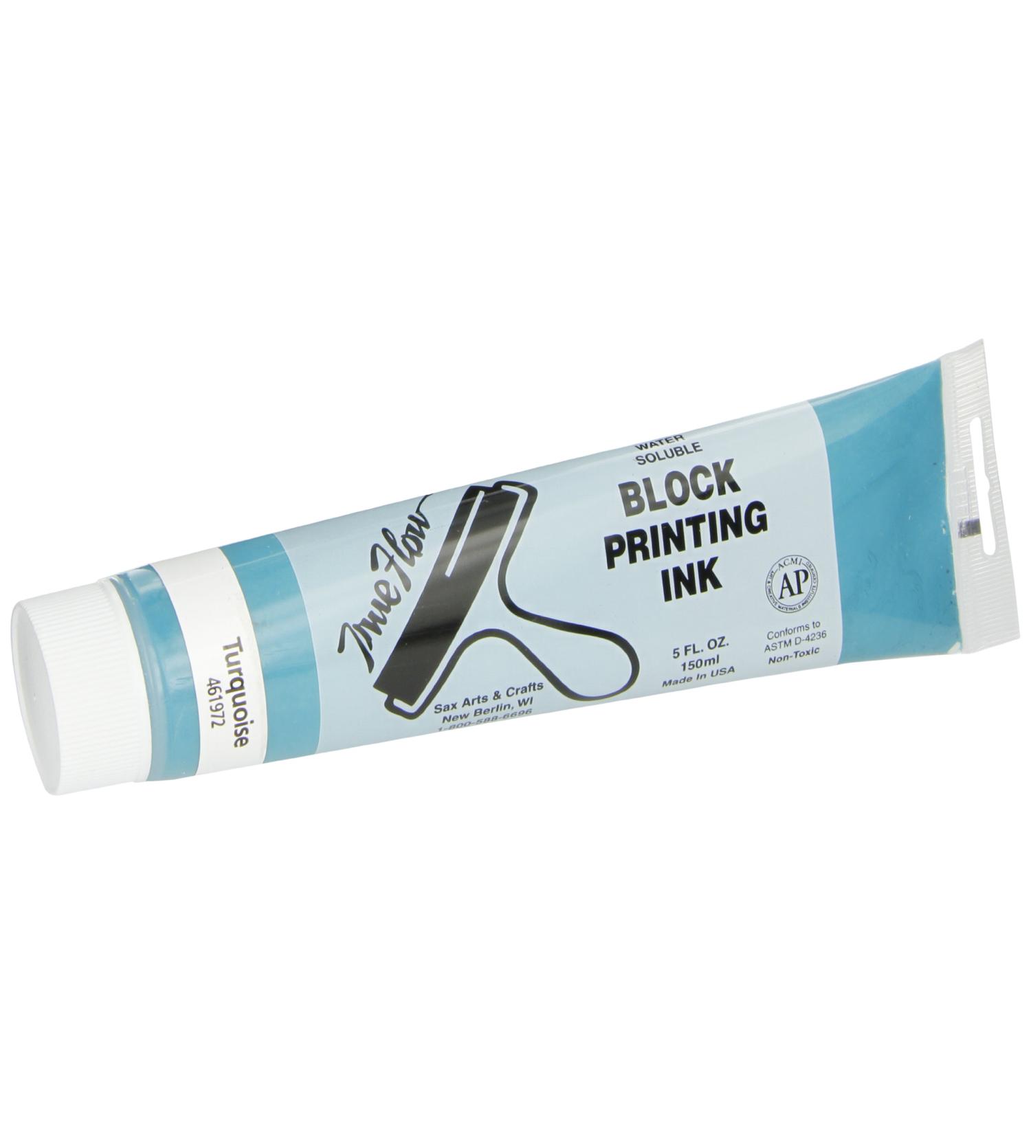 Sax True Flow Water Soluble Block Printing Ink - 5 Ounce Tube - Turquoise