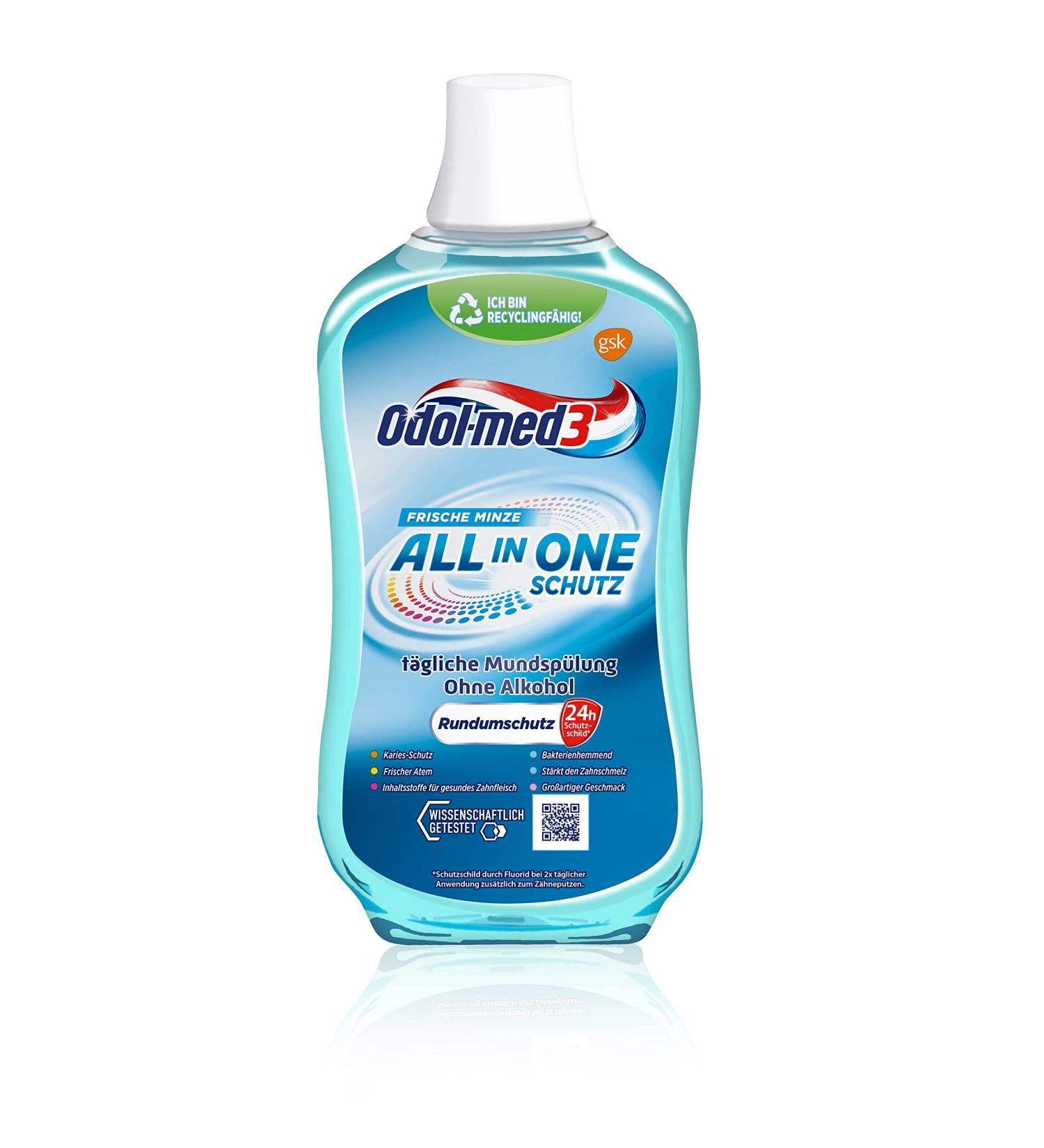 Odol-med3 All-in-One Alcohol-Free Mouthwash 500ml - Fresh Breath & Oral Care - International Shipping - Buy Online on GoSupps.com