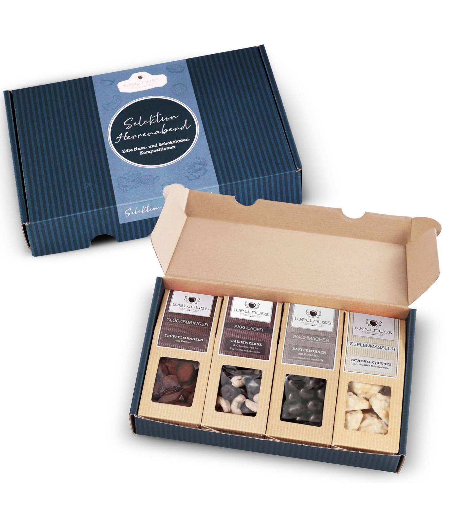 Best Men's Evening Gift Set: Premium Chocolate & Nuts | 4 Snacks Perfect Gift for Fathers Brothers & Friends | Wellnut - Buy Online on GoSupps.com
