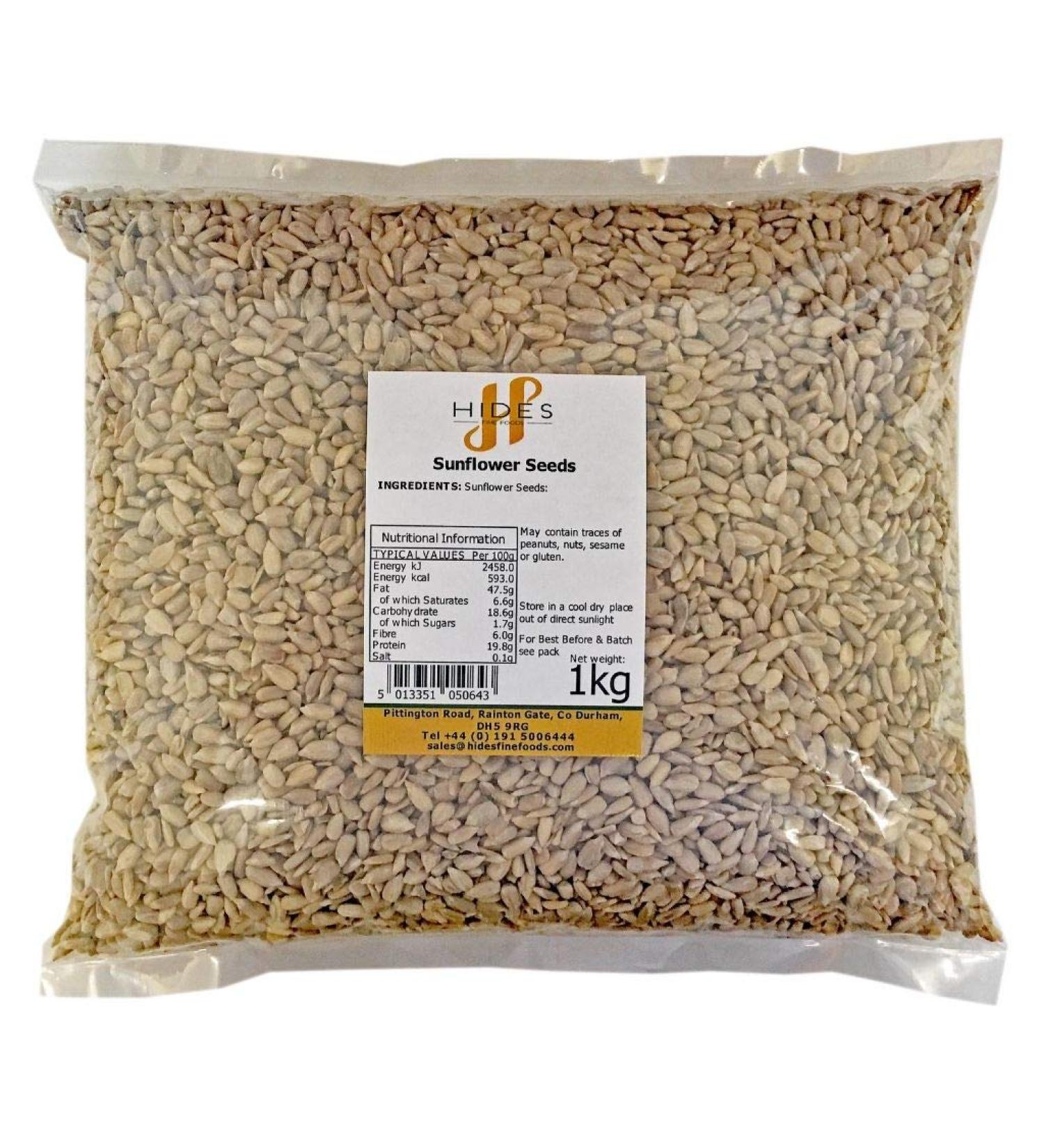 Hides Fine Foods - Sunflower Seeds 1kg - GMO Free - Suitable for Vegetarians - Cooking - Vegetable Burgers - Roasting - Trail Mix - Seed Butter - Baking - Buy Online on GoSupps.com