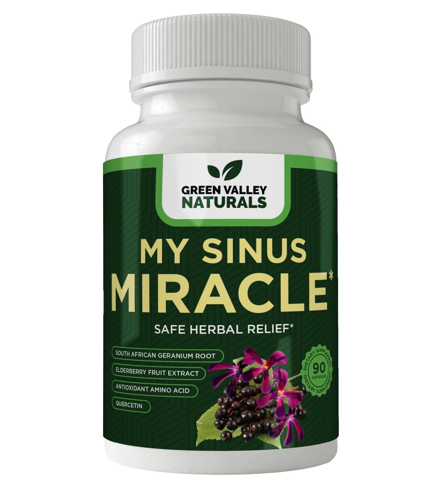 GREEN VALLEY NATURALS My Sinus Miracle Herbal Supplement 90 Capsules (1) - Buy Online on GoSupps.com