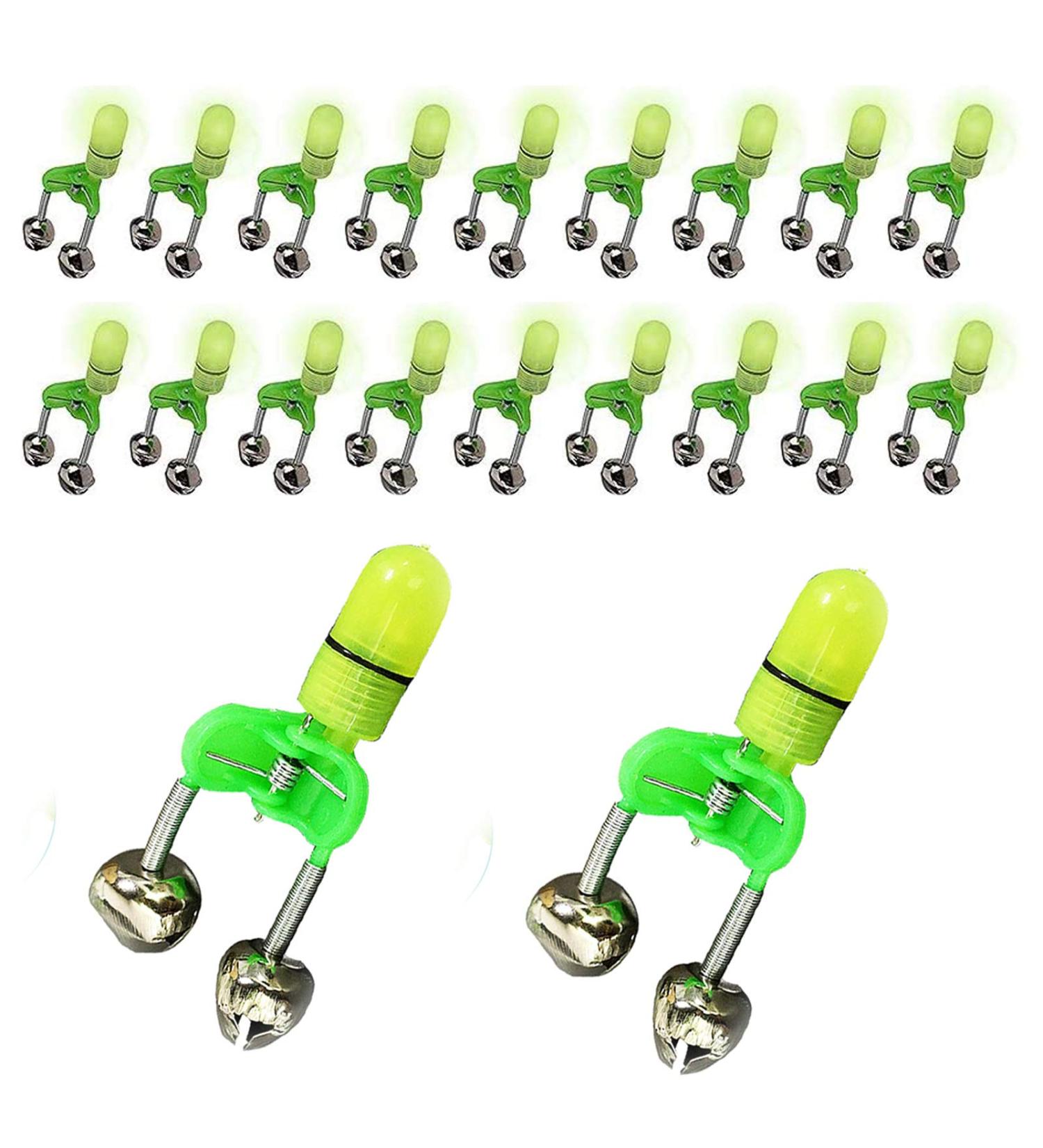 Cailauer 20Pcs LED Twin Bell Night Fishing Alarm Clip - LED Bite Indicator for Fishing Rods - Buy Online on GoSupps.com
