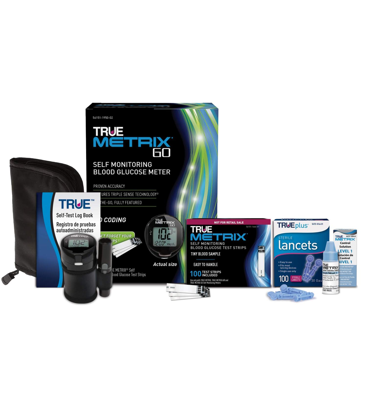 TRUE METRIX GO Meter Starter Kit - Easy & Accurate Blood Glucose Monitoring - Buy Online on GoSupps.com
