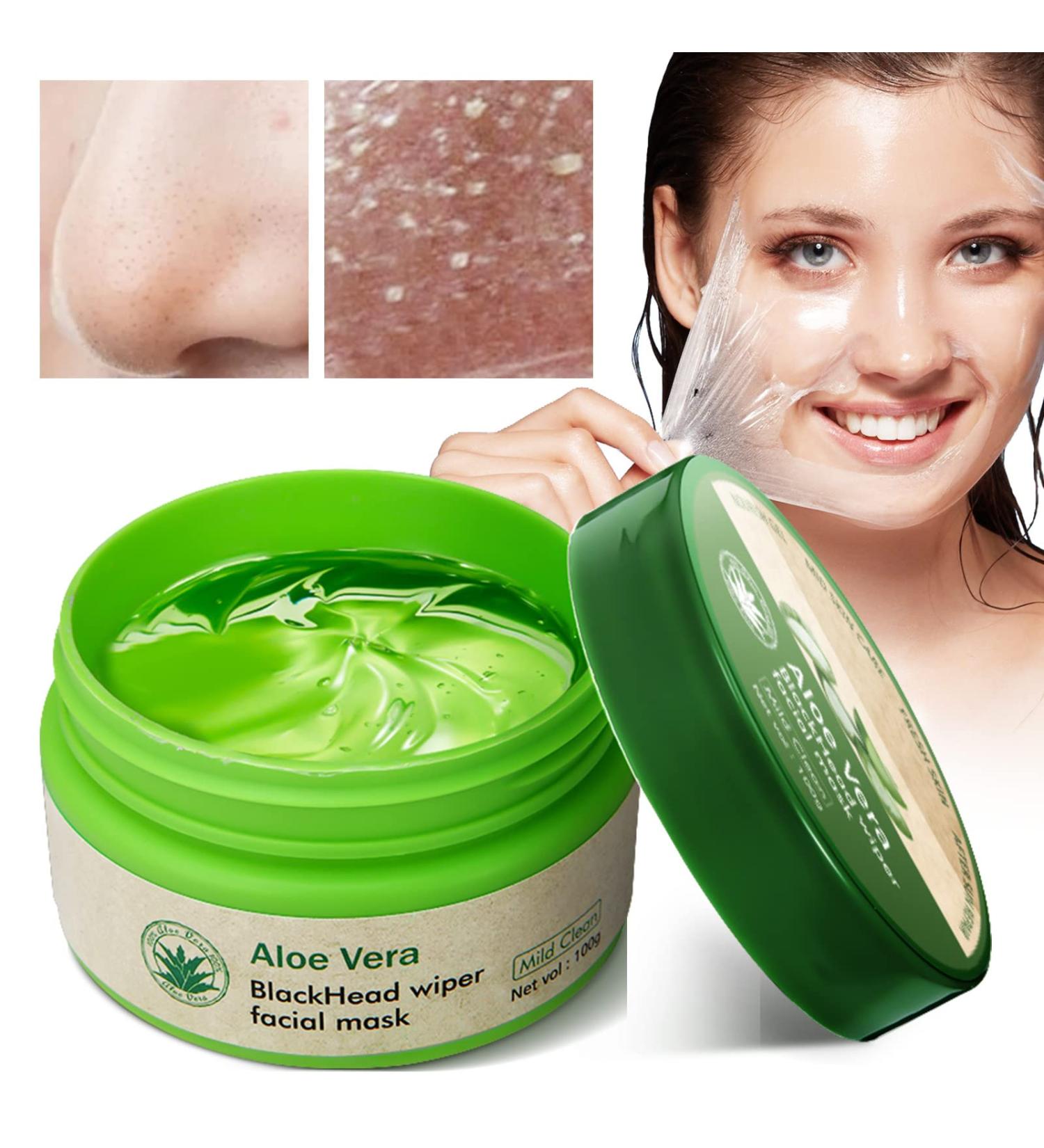 Aloe Vera Peel Off Blackhead Remover Mask - Whitehead Removal & Oil Control - 2 Piece Set - Buy Online on GoSupps.com