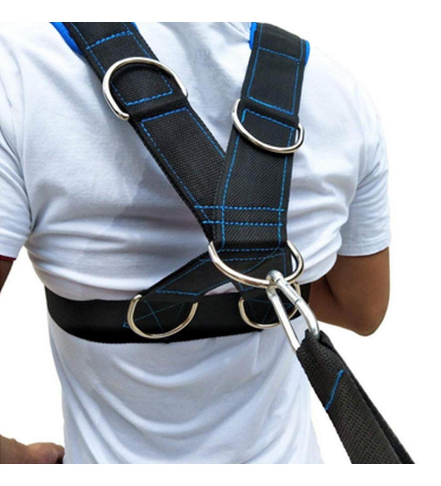 Speed Running Harness - Durable Sled Shoulder Harness with 3 Hooks | 5pcs Wear-Resistant Nylon & Metal for Outdoor & Mountaineering - Buy Online on GoSupps.com