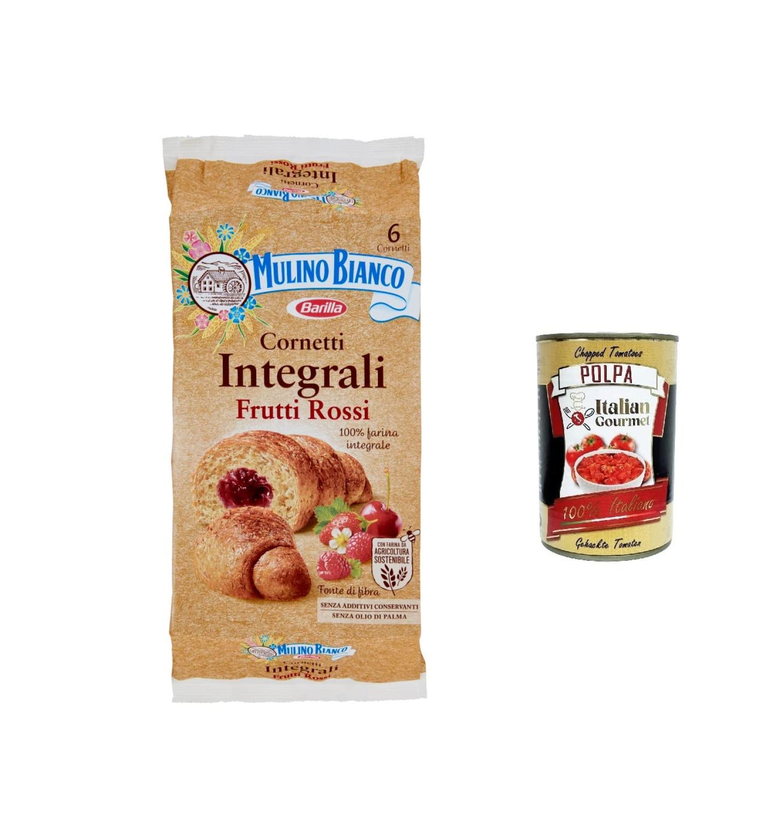  Italian Gourmet E.R. Mulino Bianco Cornetti frutti rossi Croissants with 100% Wholemeal Flour Set of 6 300 g + 400 g - Buy Online on GoSupps.com