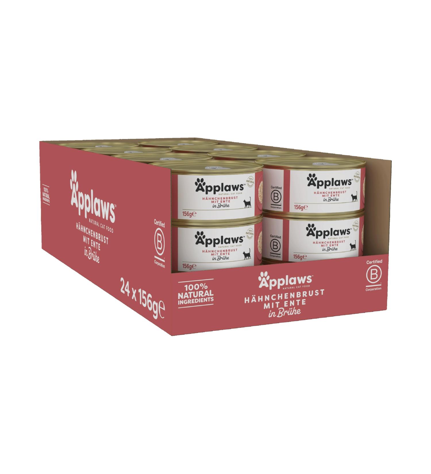 Buy Applaws Premium Natural Wet Cat Food - Chicken & Duck in Broth (24x156g) - International Shipping Available - Buy Online on GoSupps.com