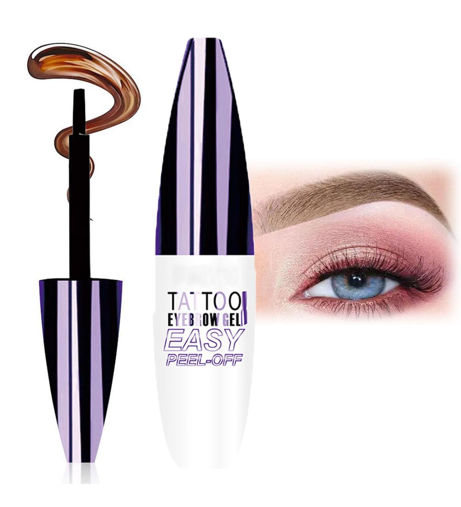 Easy Peel-Off Eyebrow Gel- Waterproof & Sweatproof Tattoo Eyebrow Gel Easy Peel Off for Women Long-Lasting Eye Brow Tinted Cream for All Skin Types (Brown) - Buy Online on GoSupps.com