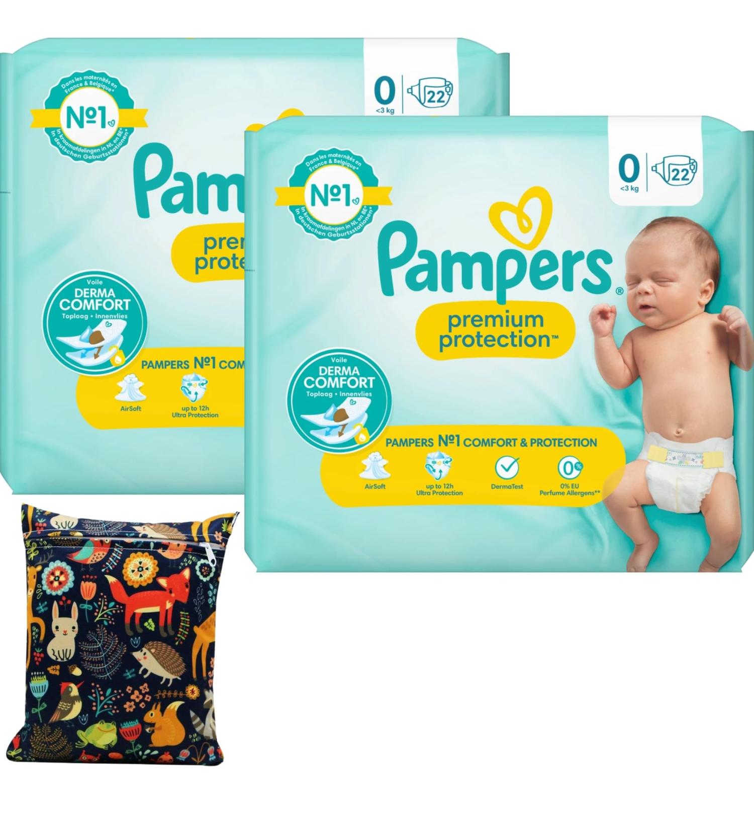 Pampers Size 0 Premature Diapers Bundle with Wishesla Wet Bag - 44 Nappies (Online Exclusive) - Buy Online on GoSupps.com