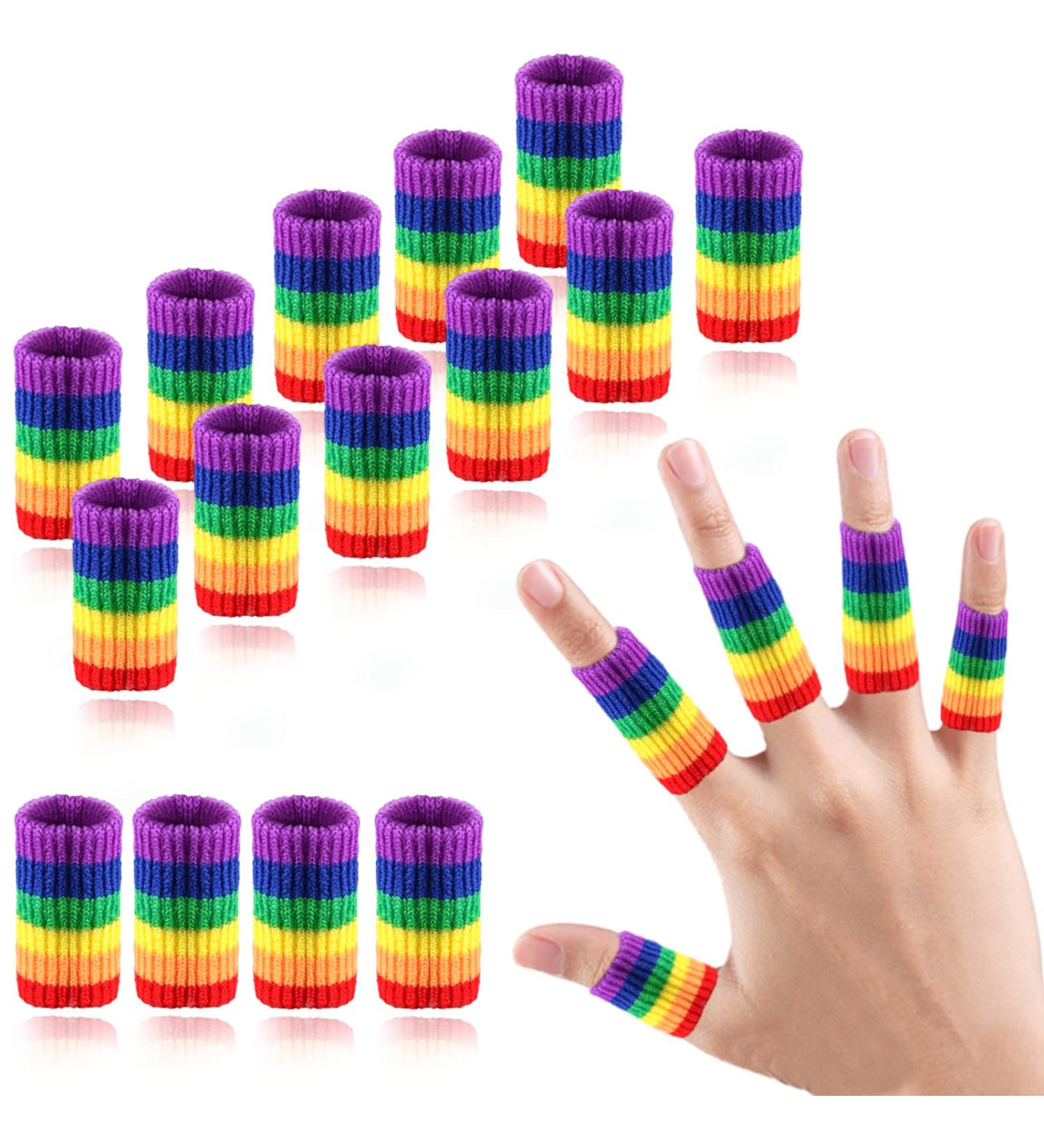 Ednyzakrn Finger Protection - 20 Stretchy Finger Bandages for Injury Relief | Arthritis & Swelling Support | Basketball Finger Covers - Rainbow Size Options - Buy Online on GoSupps.com
