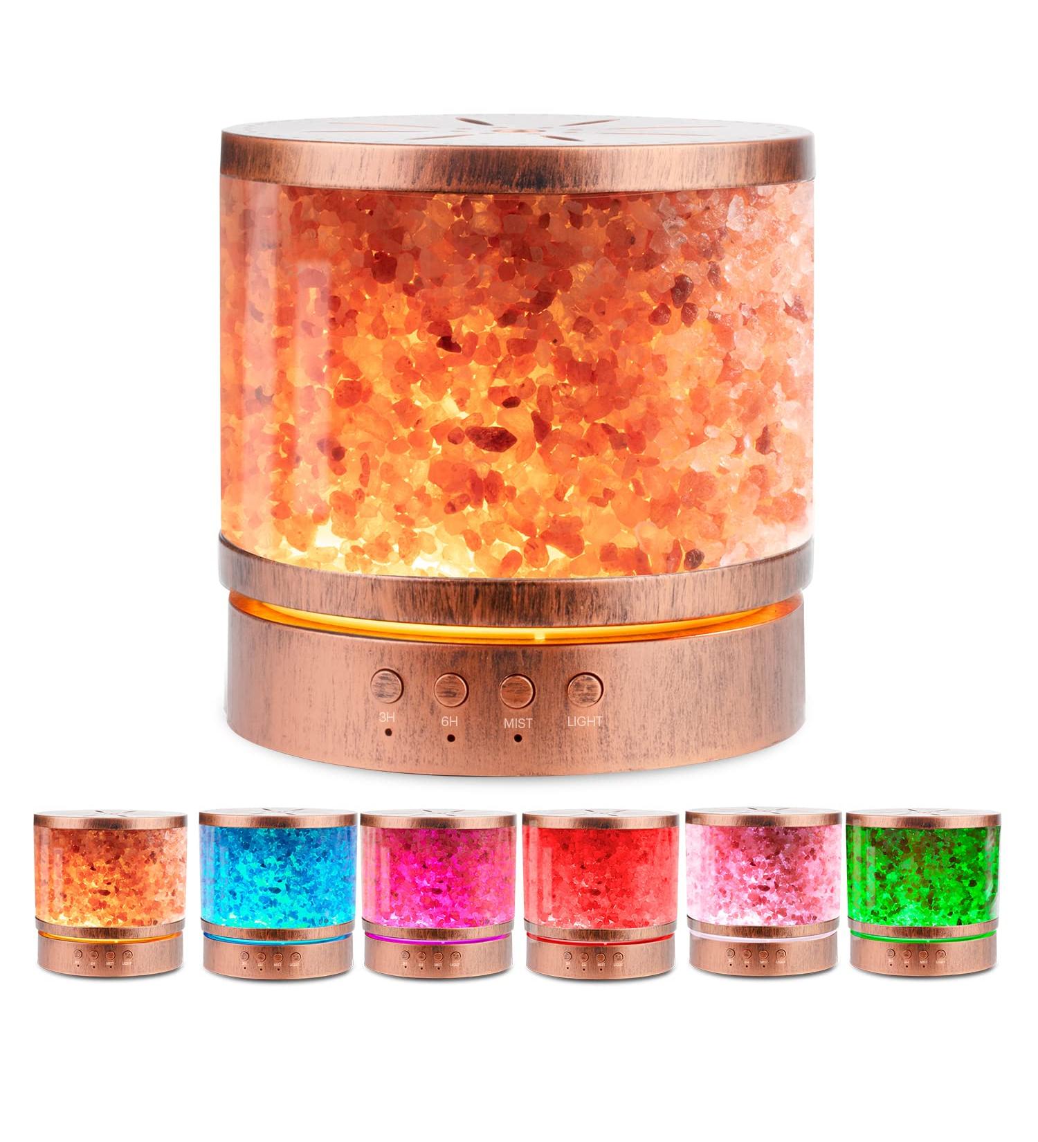 Autumn Rain Himalayan Salt Lamp Essential Oil Diffuser 400ml - Ultrasonic Aroma Diffuser with 7 Color LED Night Lights - Gift Idea for Mom - Buy Online on GoSupps.com