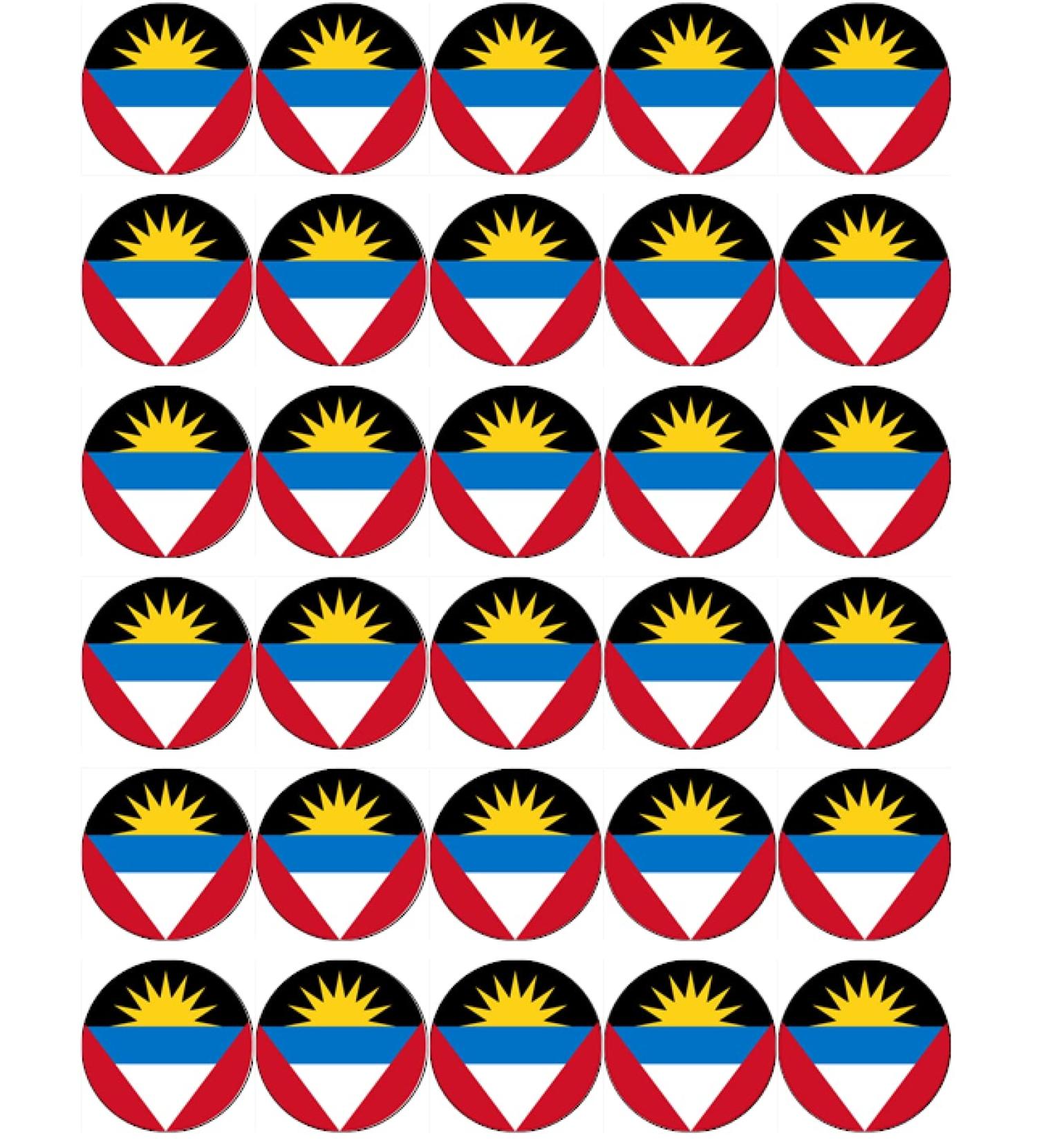 30 Antigua and Barbuda Cupcake Toppers Edible Wafer Paper Fairy Cake Toppers Birthday Cake Decorations