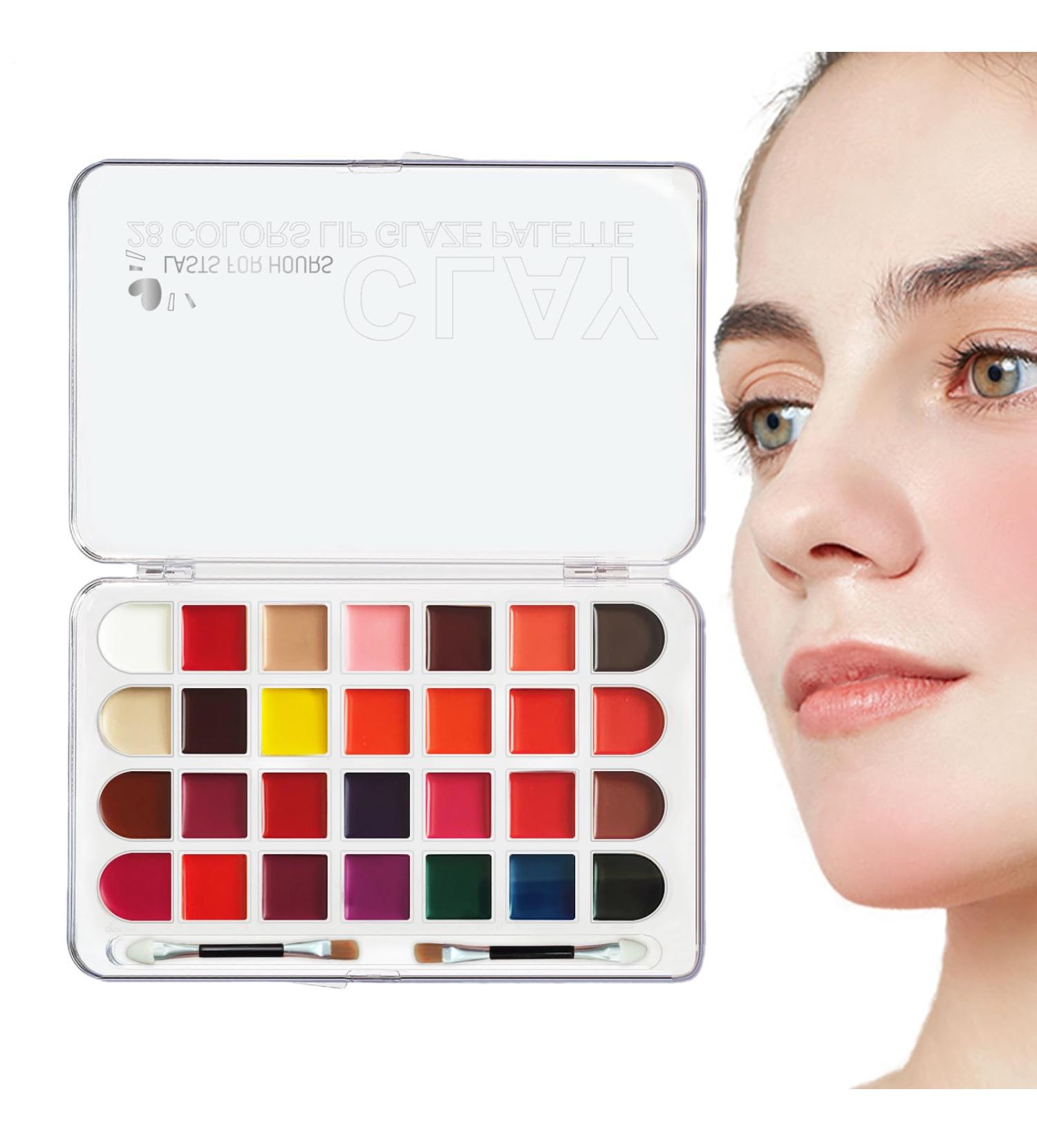 Eyeshadow Palette for Lips Sweat Resistant Kit with Blush 28 Shades Long Lasting for Girls and Women Ideal for Travel & Maturity Look - Buy Online on GoSupps.com